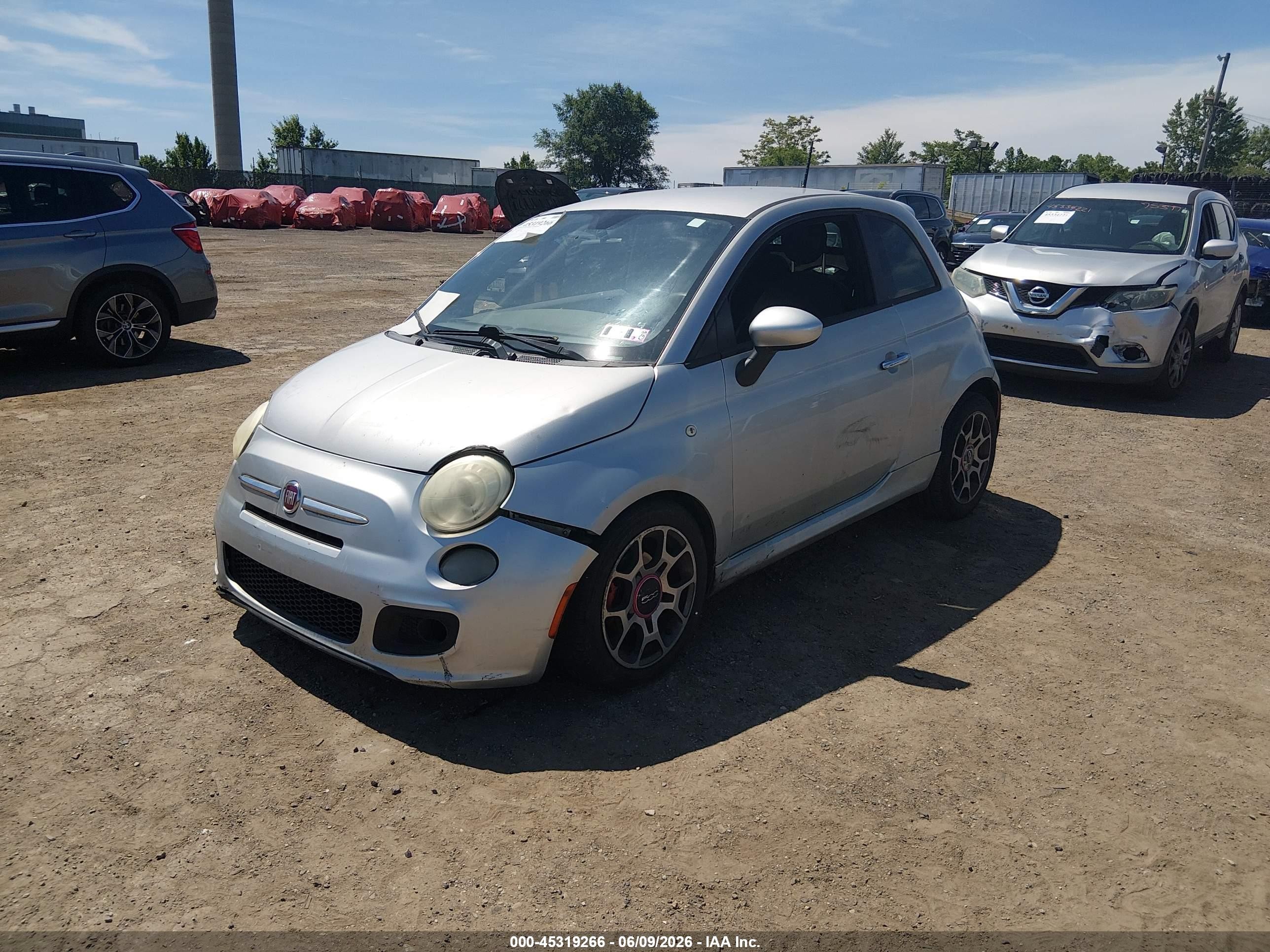 2012 Fiat 500 Sport Silver vin: 3C3CFFBR7CT110212
