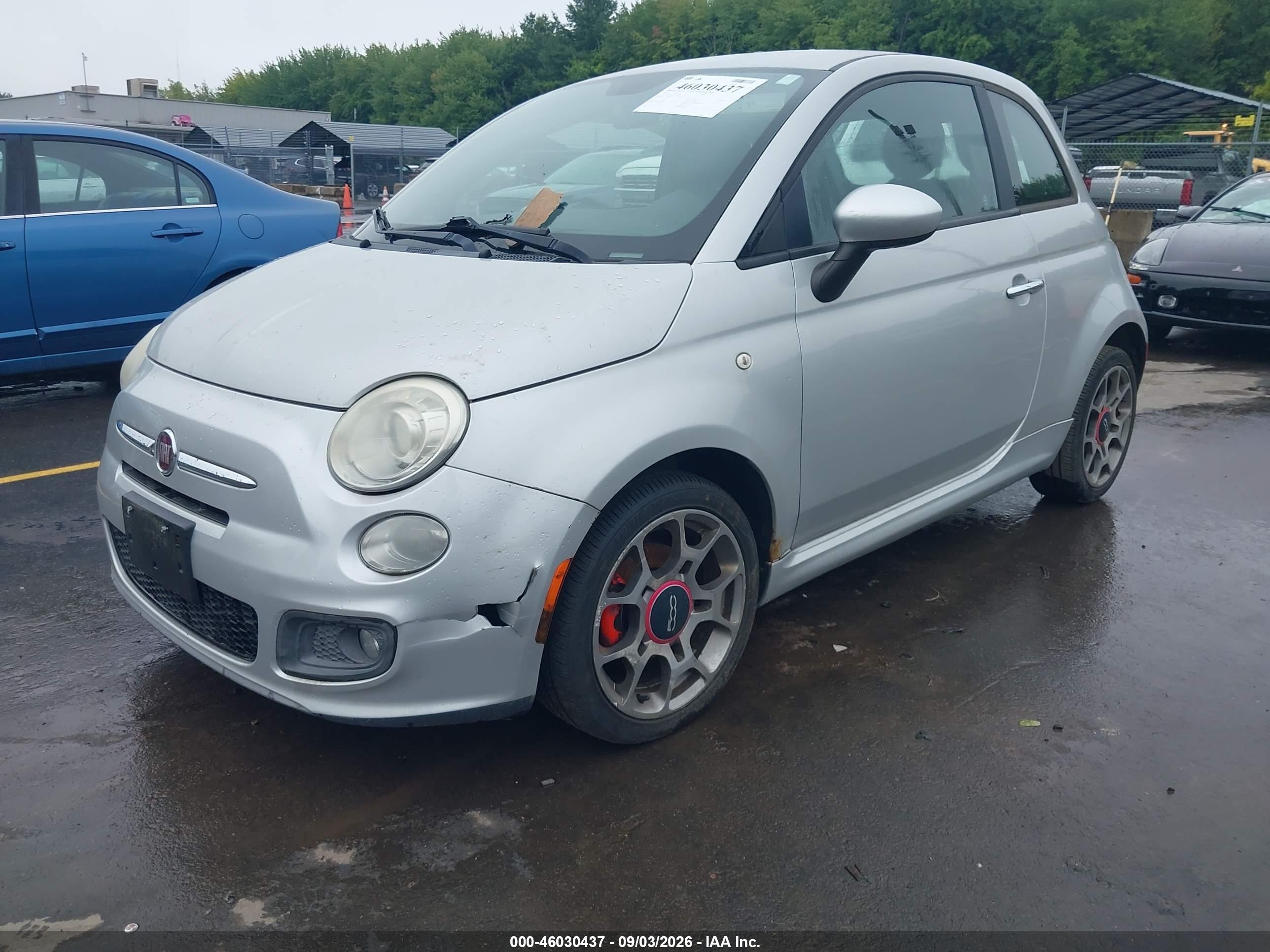 2012 Fiat 500 Sport Silver vin: 3C3CFFBR7CT125955