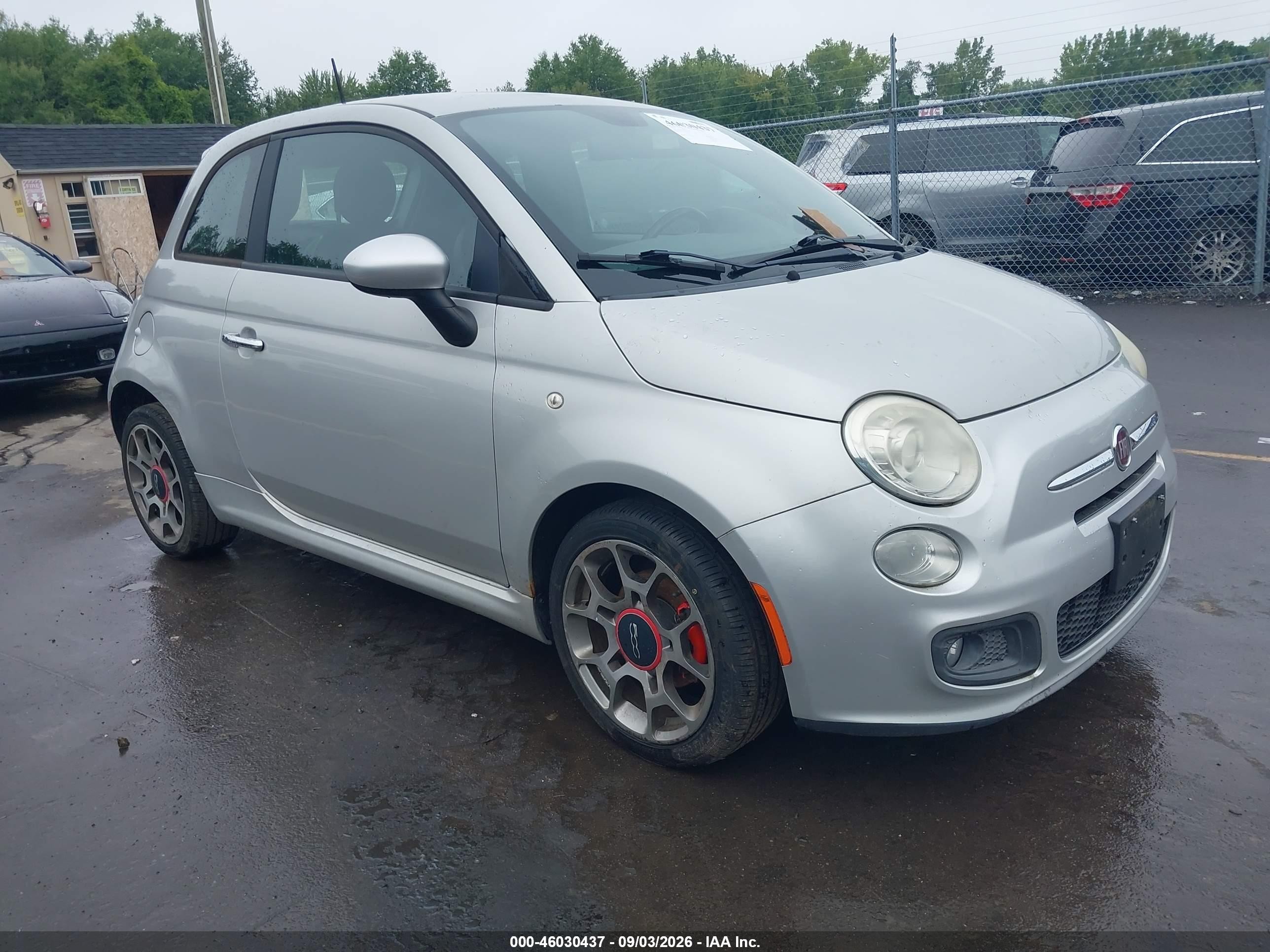 2012 Fiat 500 Sport Silver vin: 3C3CFFBR7CT125955