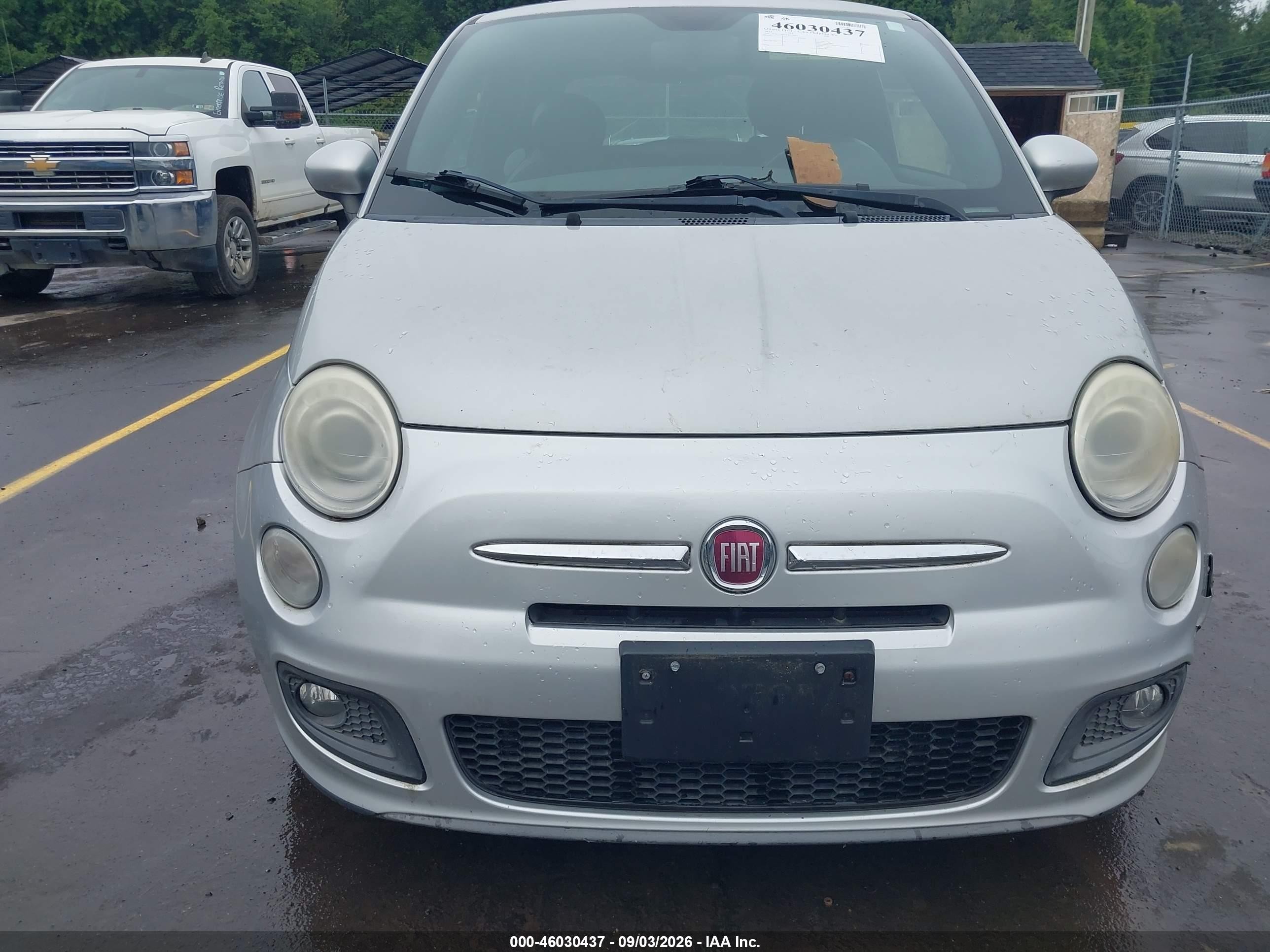 2012 Fiat 500 Sport Silver vin: 3C3CFFBR7CT125955