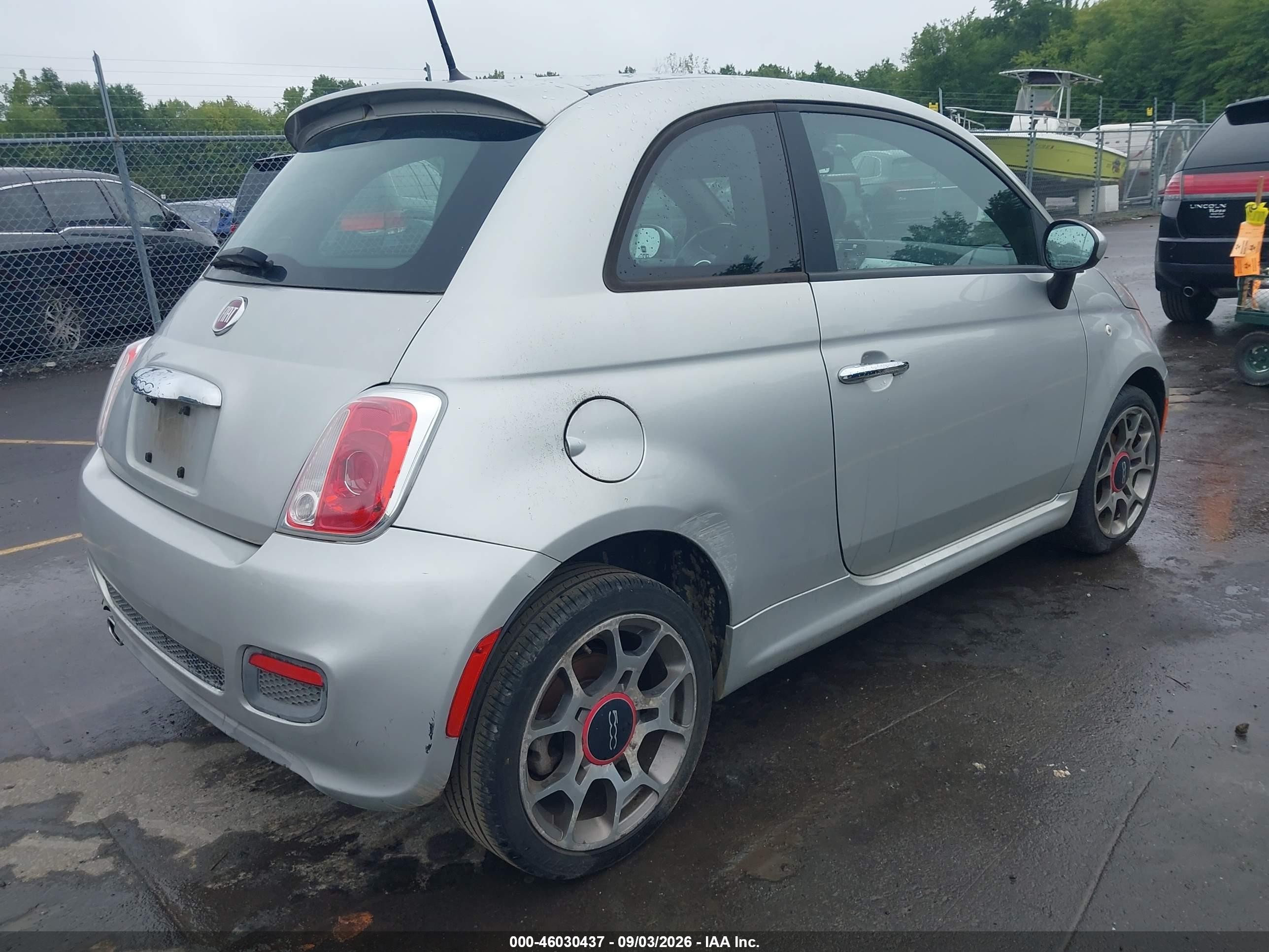 2012 Fiat 500 Sport Silver vin: 3C3CFFBR7CT125955