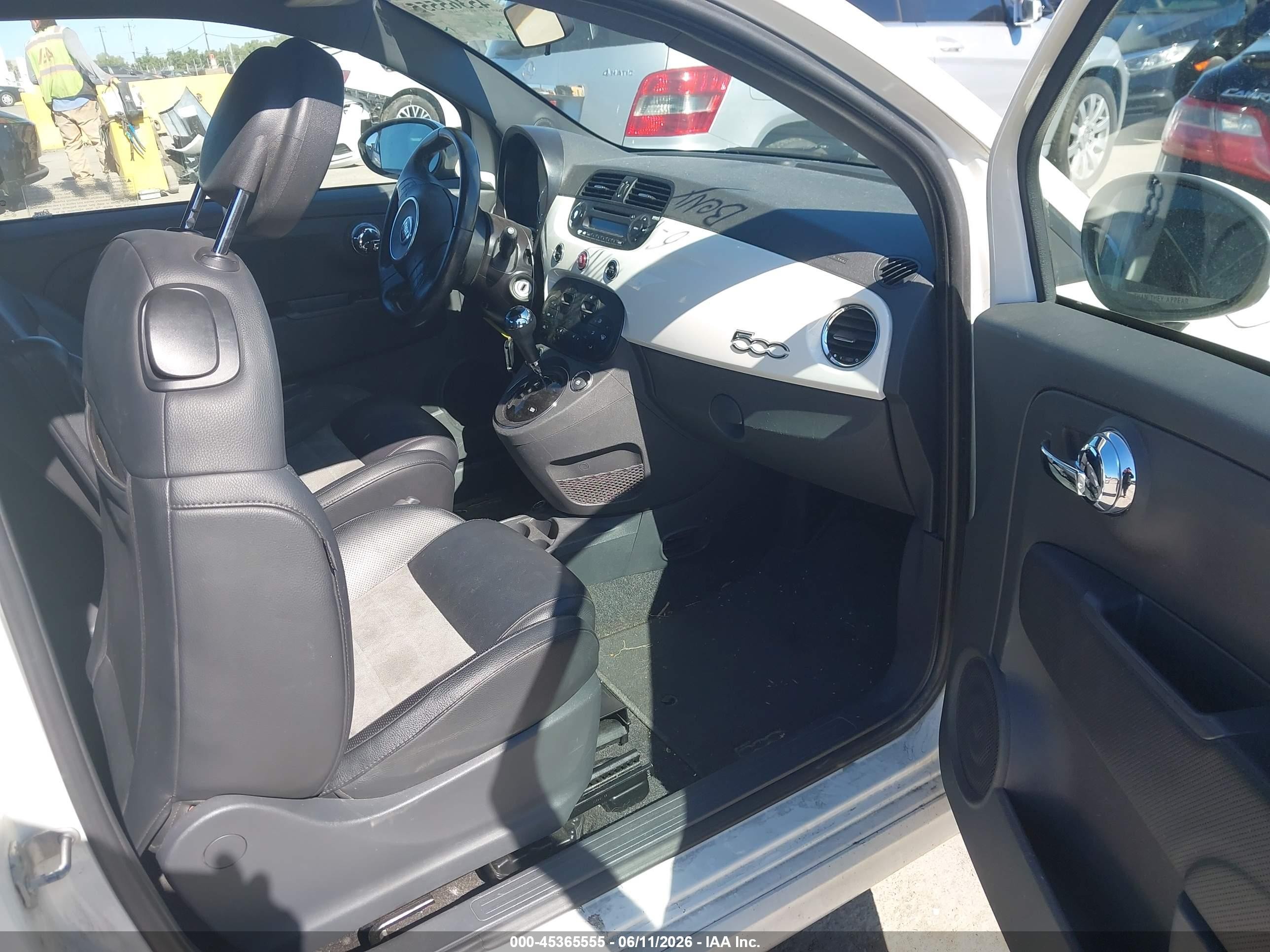 2012 Fiat 500 Sport White vin: 3C3CFFBR7CT313536