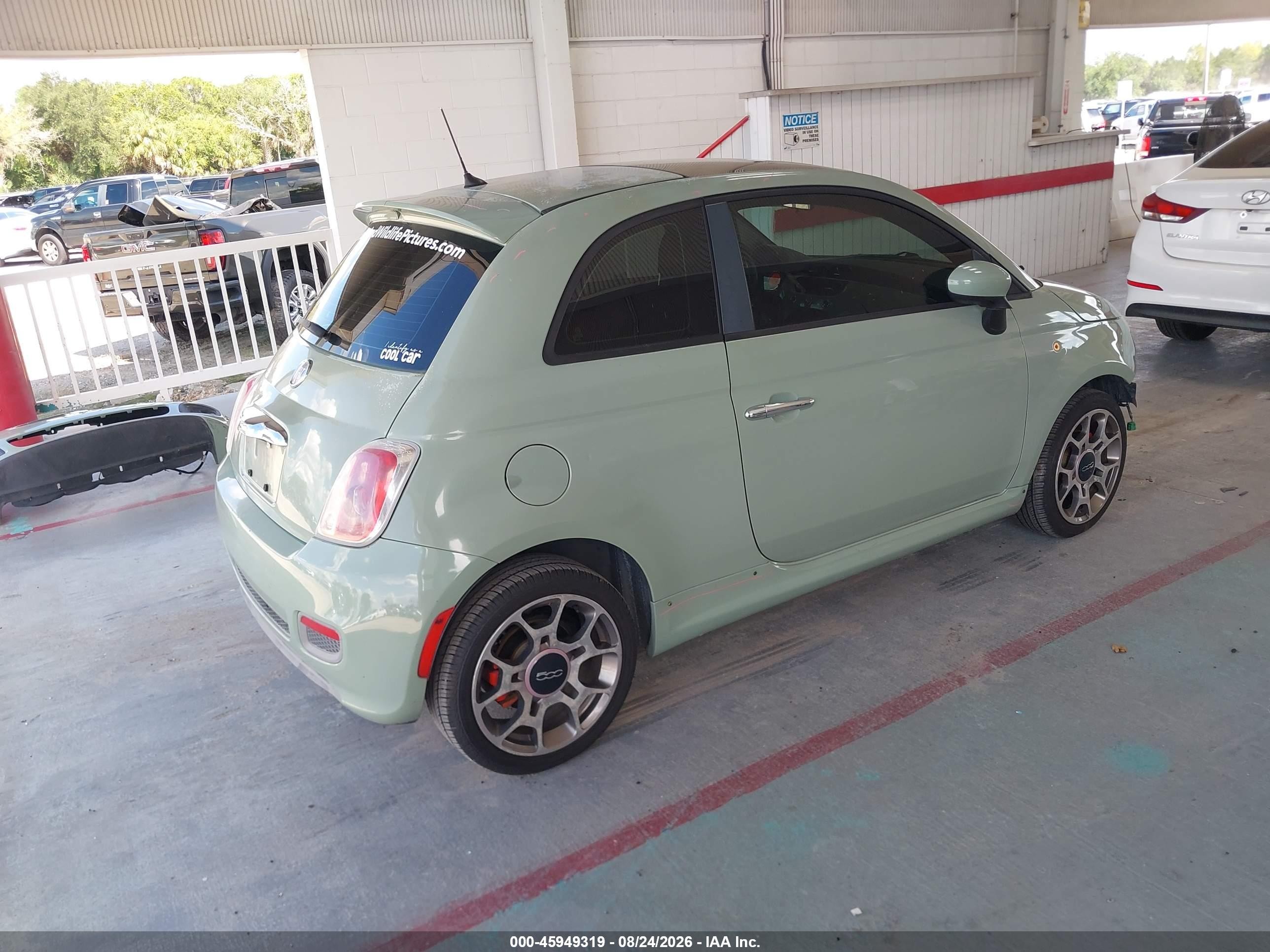 2012 Fiat 500 Sport Green vin: 3C3CFFBR7CT362171