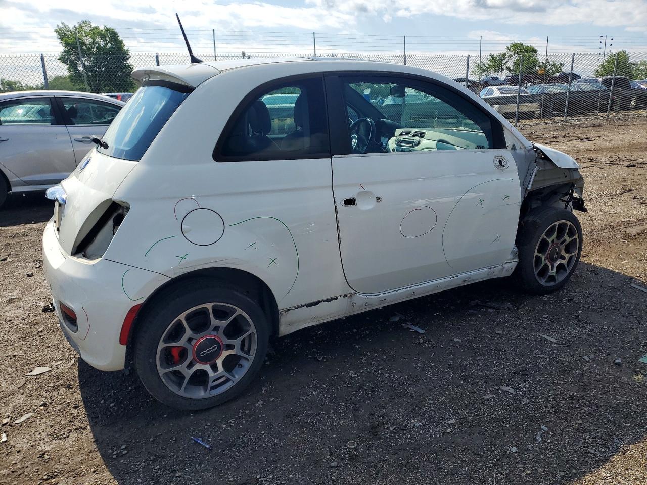 2013 Fiat 500 Sport Белый vin: 3C3CFFBR7DT692605