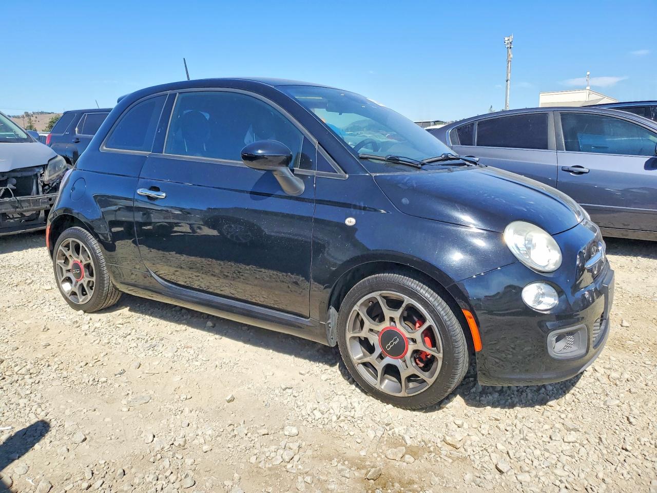 2015 Fiat 500 Sport Black vin: 3C3CFFBR8FT528055