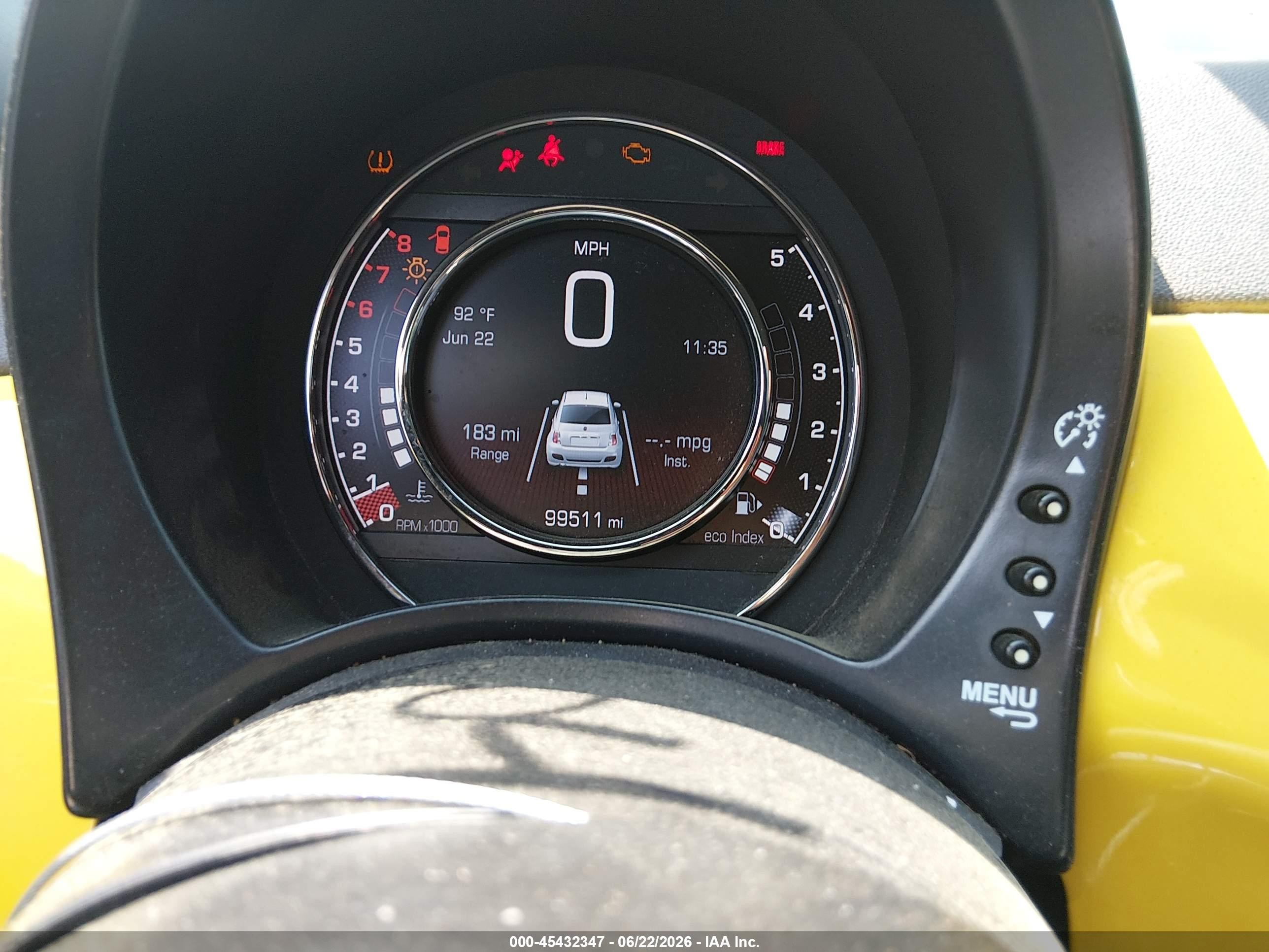 2015 Fiat 500 Sport Yellow vin: 3C3CFFBR8FT562304