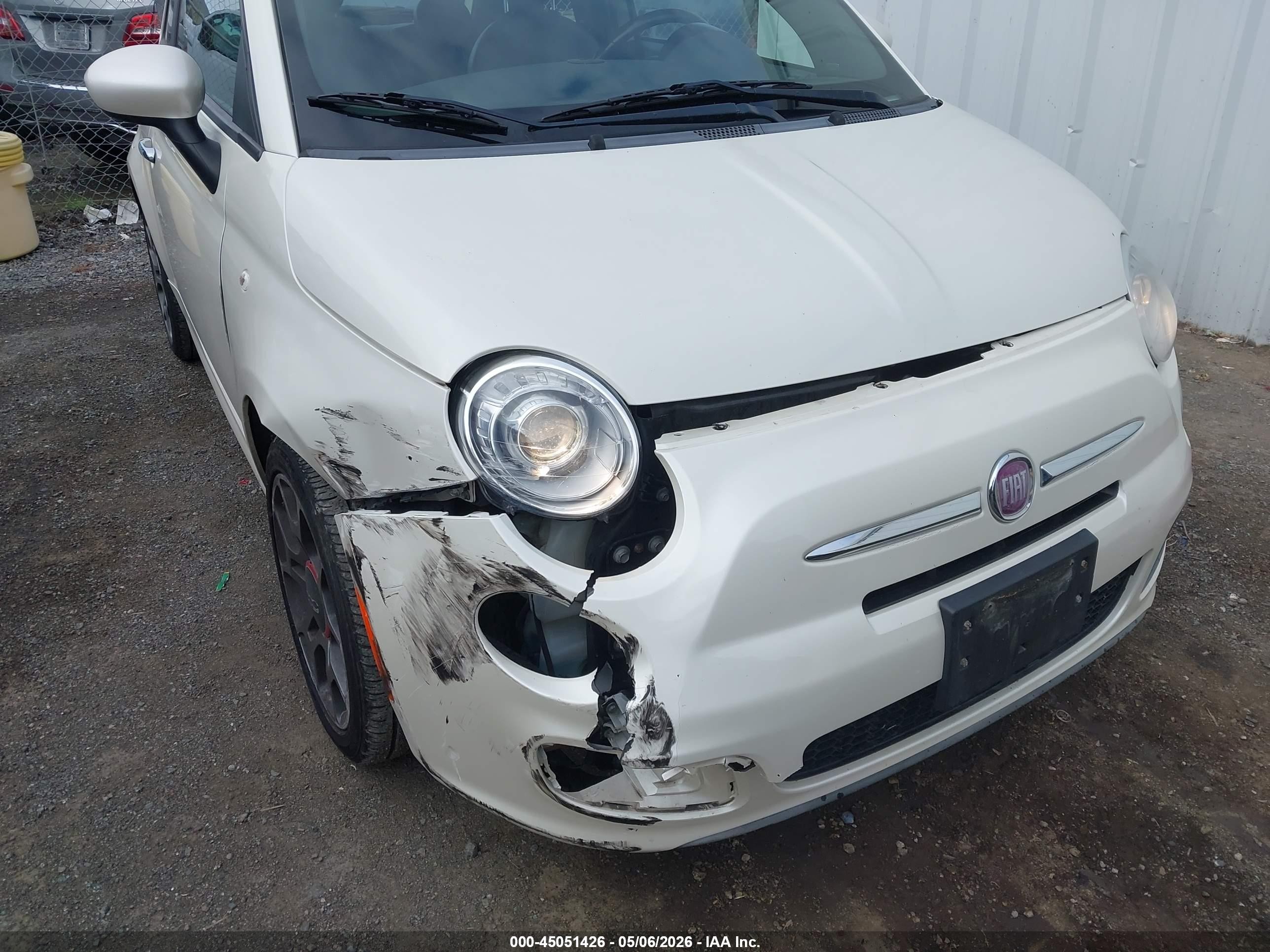 2012 Fiat 500 Sport White vin: 3C3CFFBR9CT384950