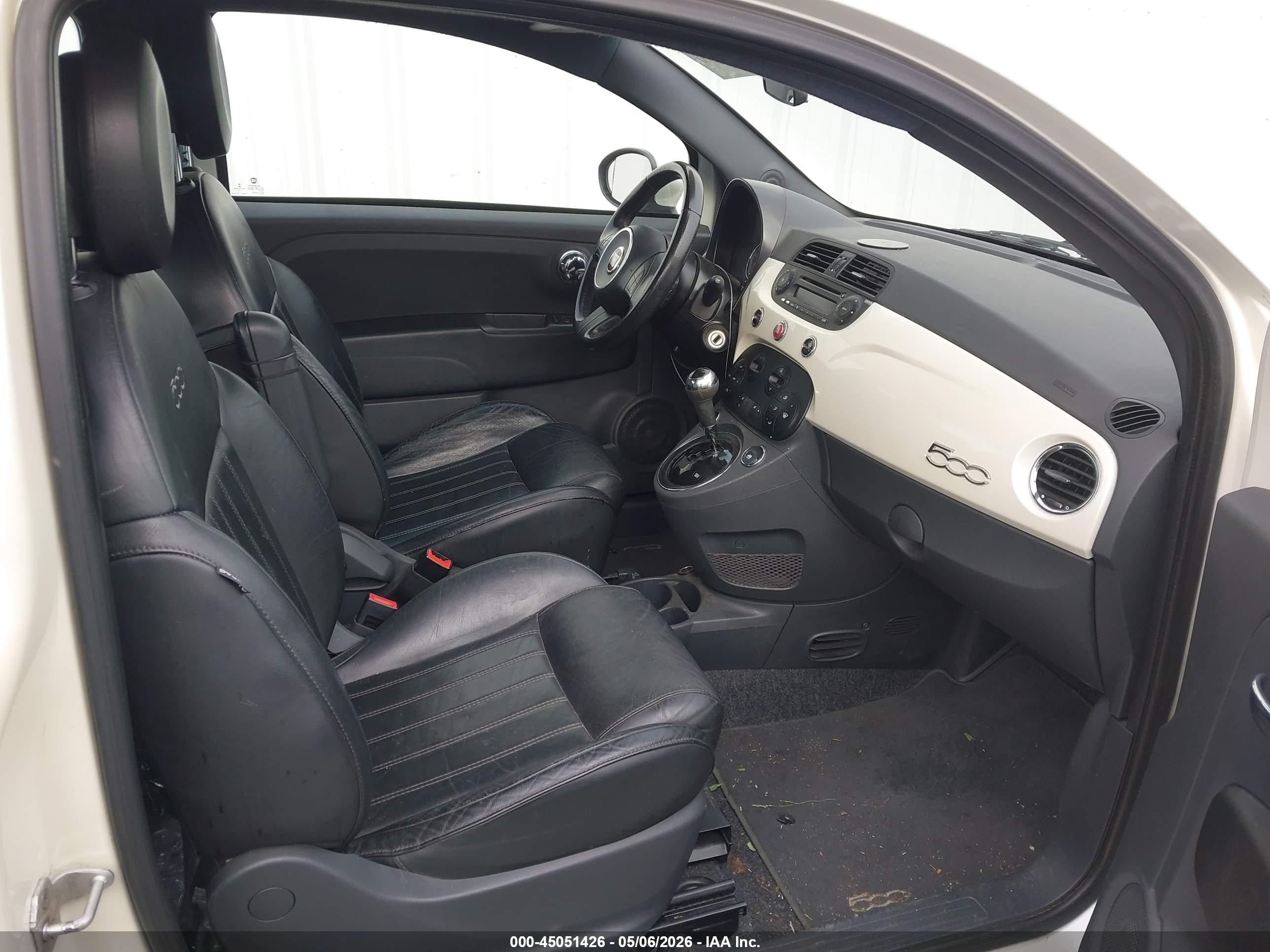 2012 Fiat 500 Sport White vin: 3C3CFFBR9CT384950