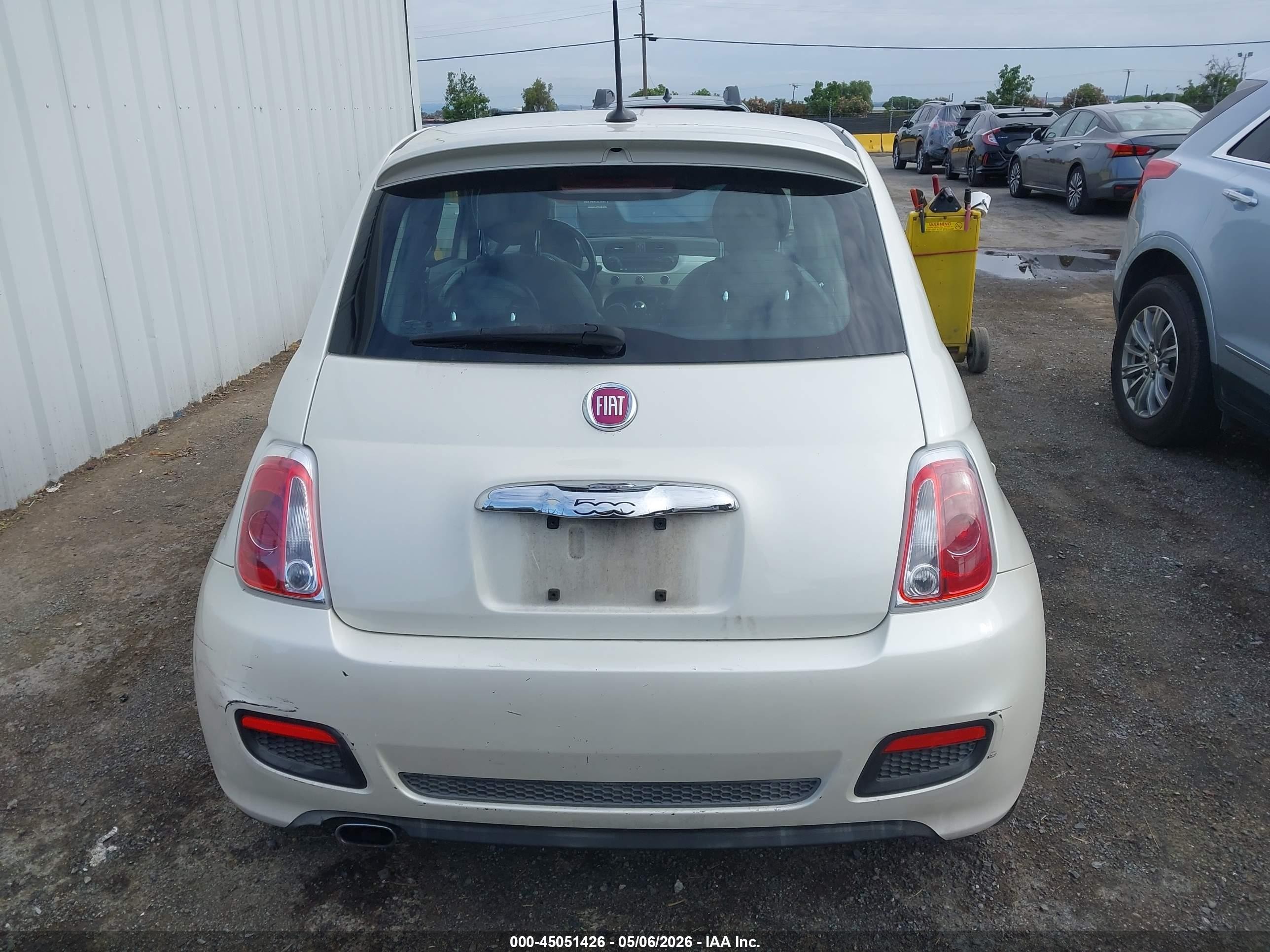 2012 Fiat 500 Sport White vin: 3C3CFFBR9CT384950