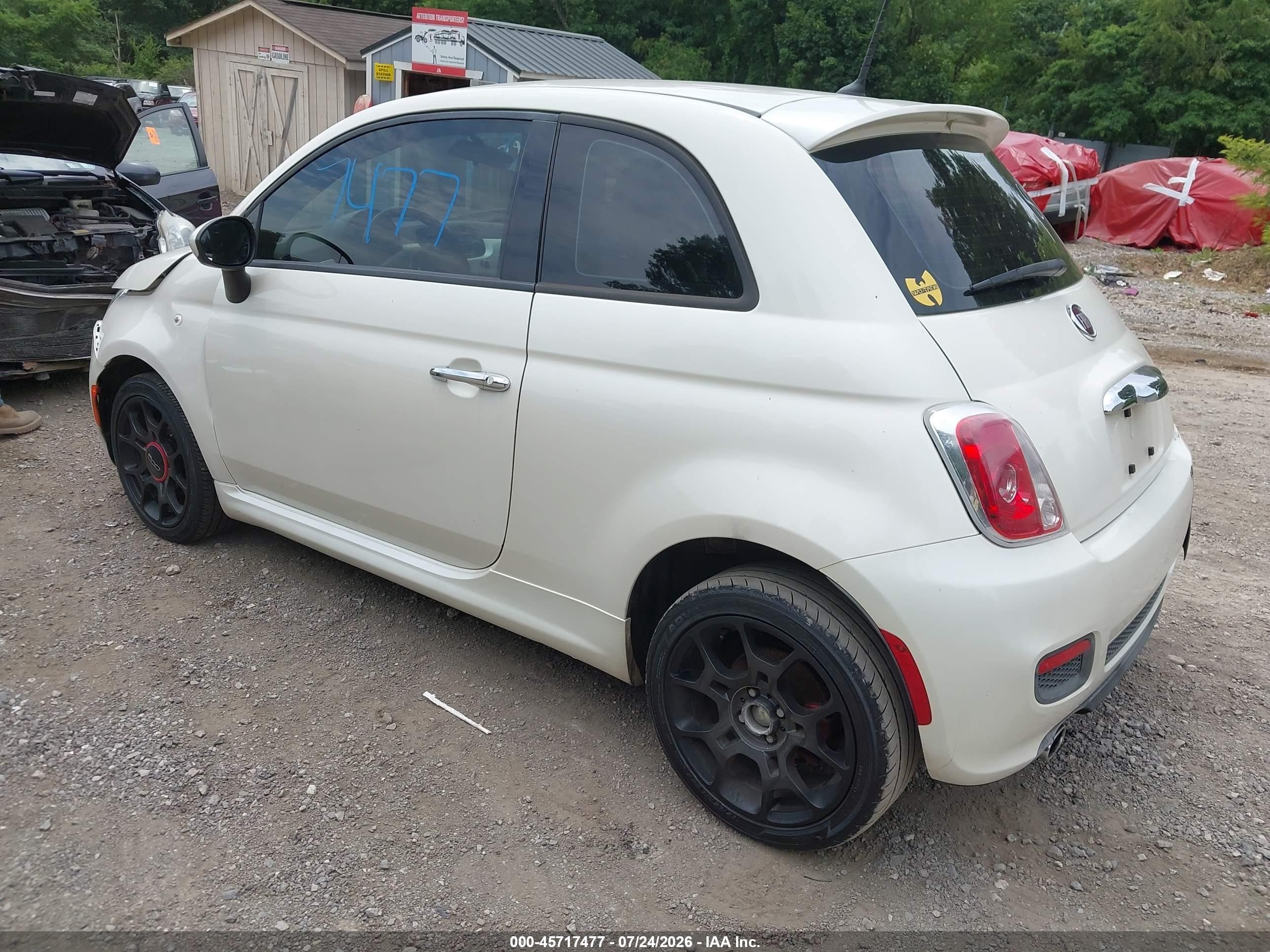 2015 Fiat 500 Sport White vin: 3C3CFFBR9FT601840