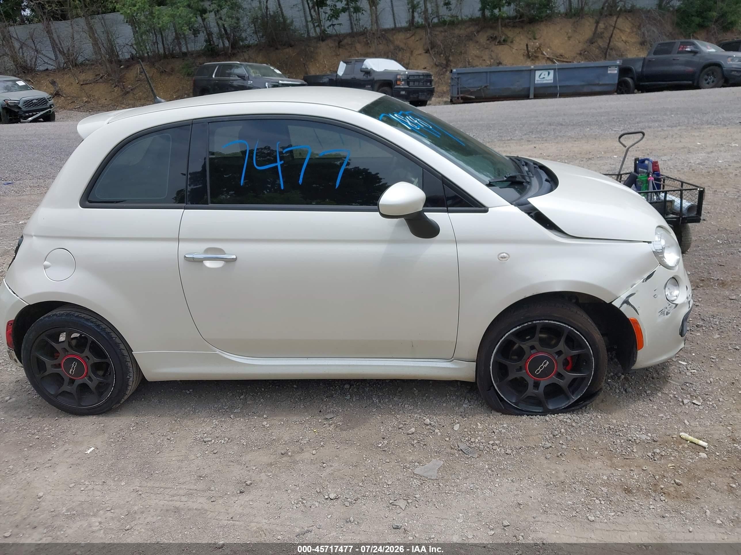 2015 Fiat 500 Sport White vin: 3C3CFFBR9FT601840
