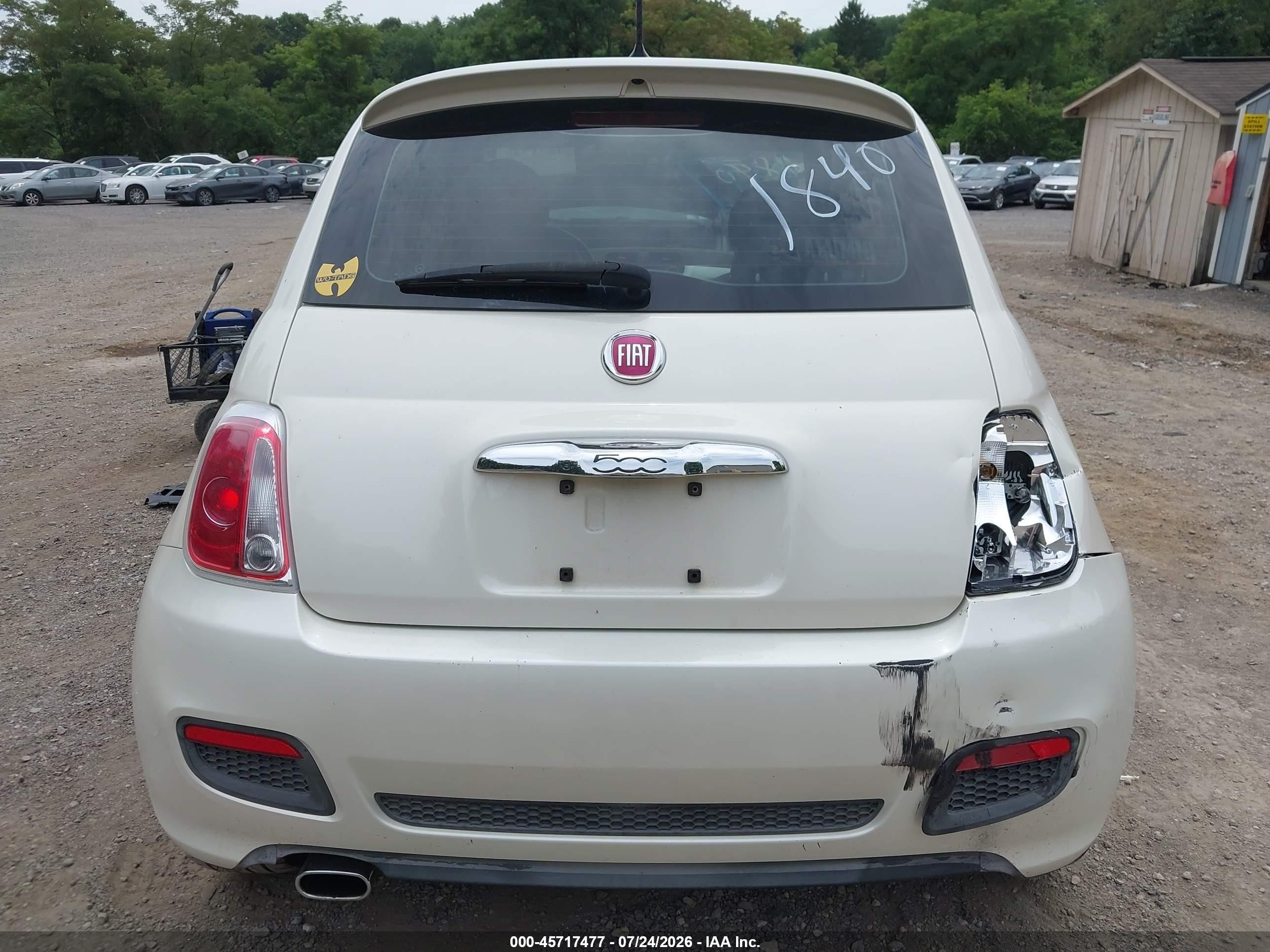 2015 Fiat 500 Sport White vin: 3C3CFFBR9FT601840