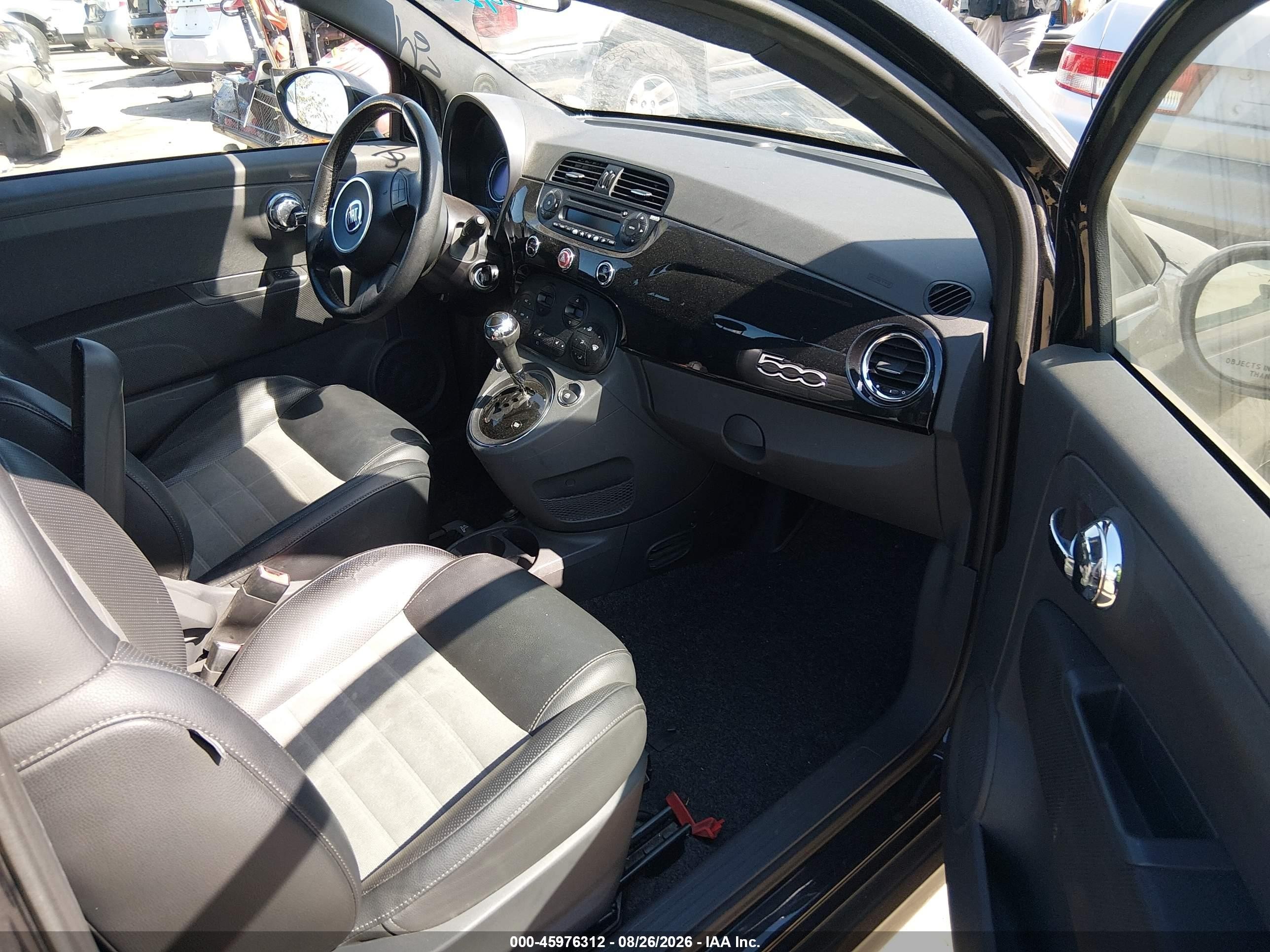2012 Fiat 500 Sport Black vin: 3C3CFFBRXCT140546
