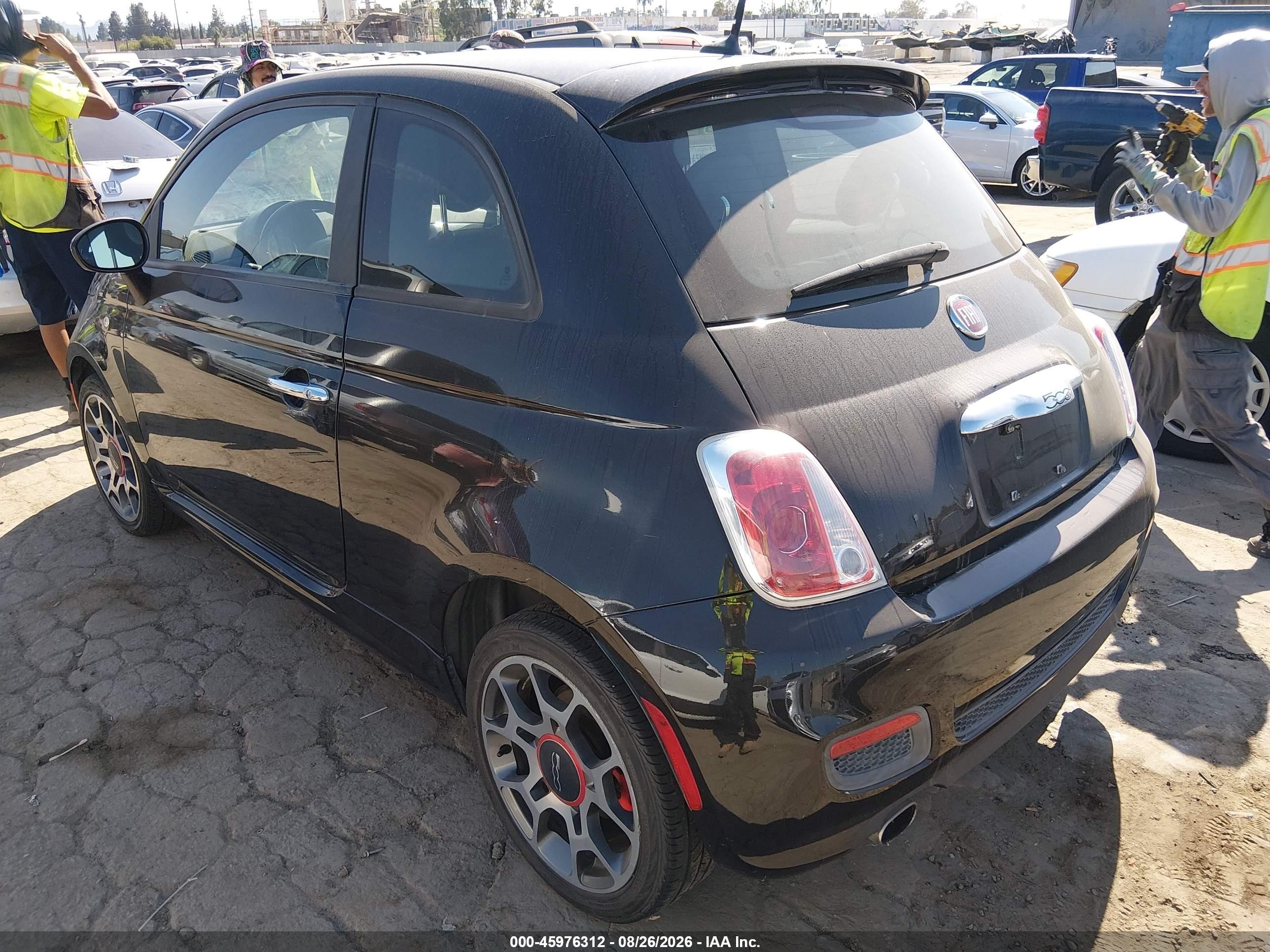 2012 Fiat 500 Sport Black vin: 3C3CFFBRXCT140546