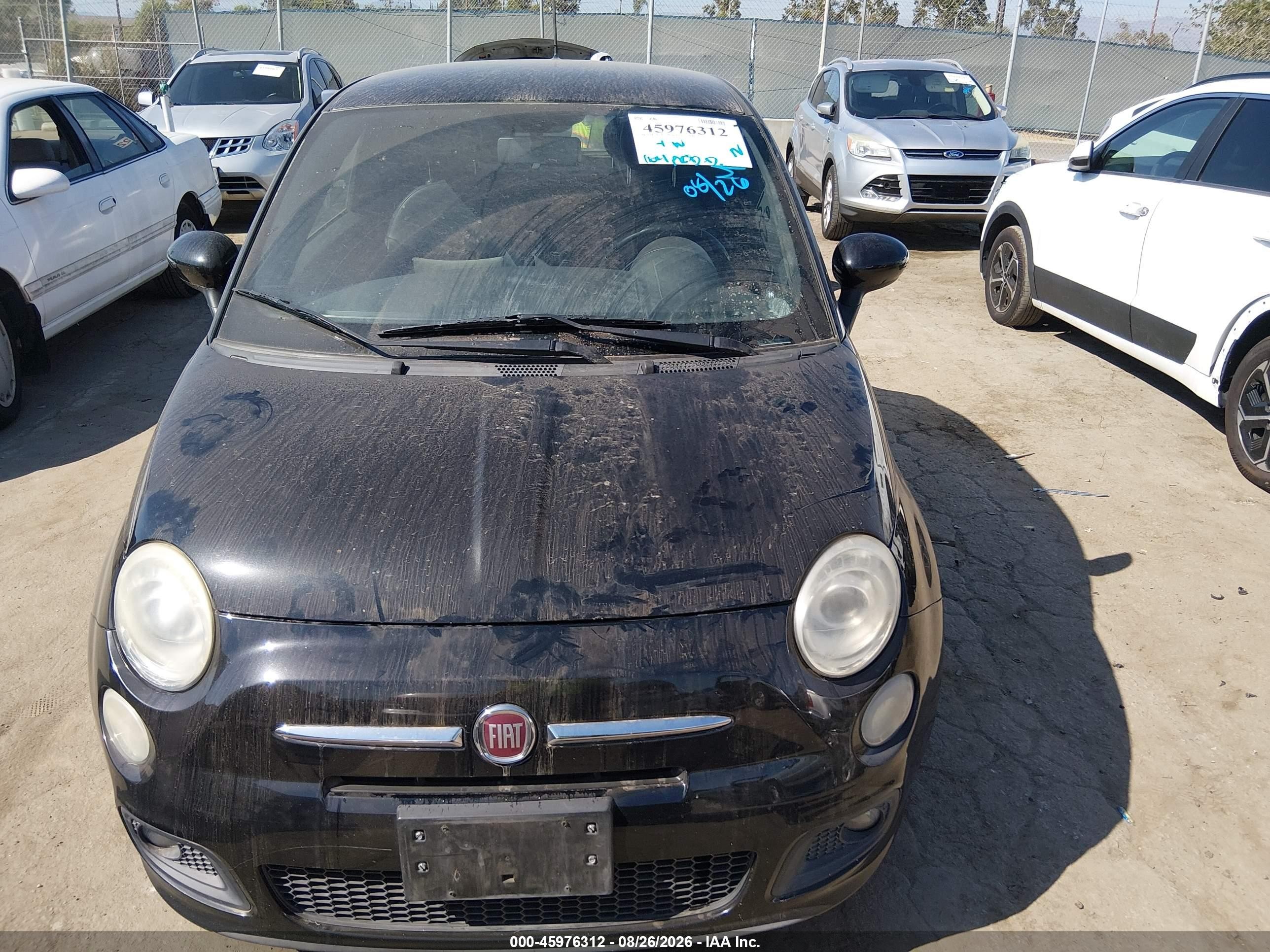2012 Fiat 500 Sport Black vin: 3C3CFFBRXCT140546