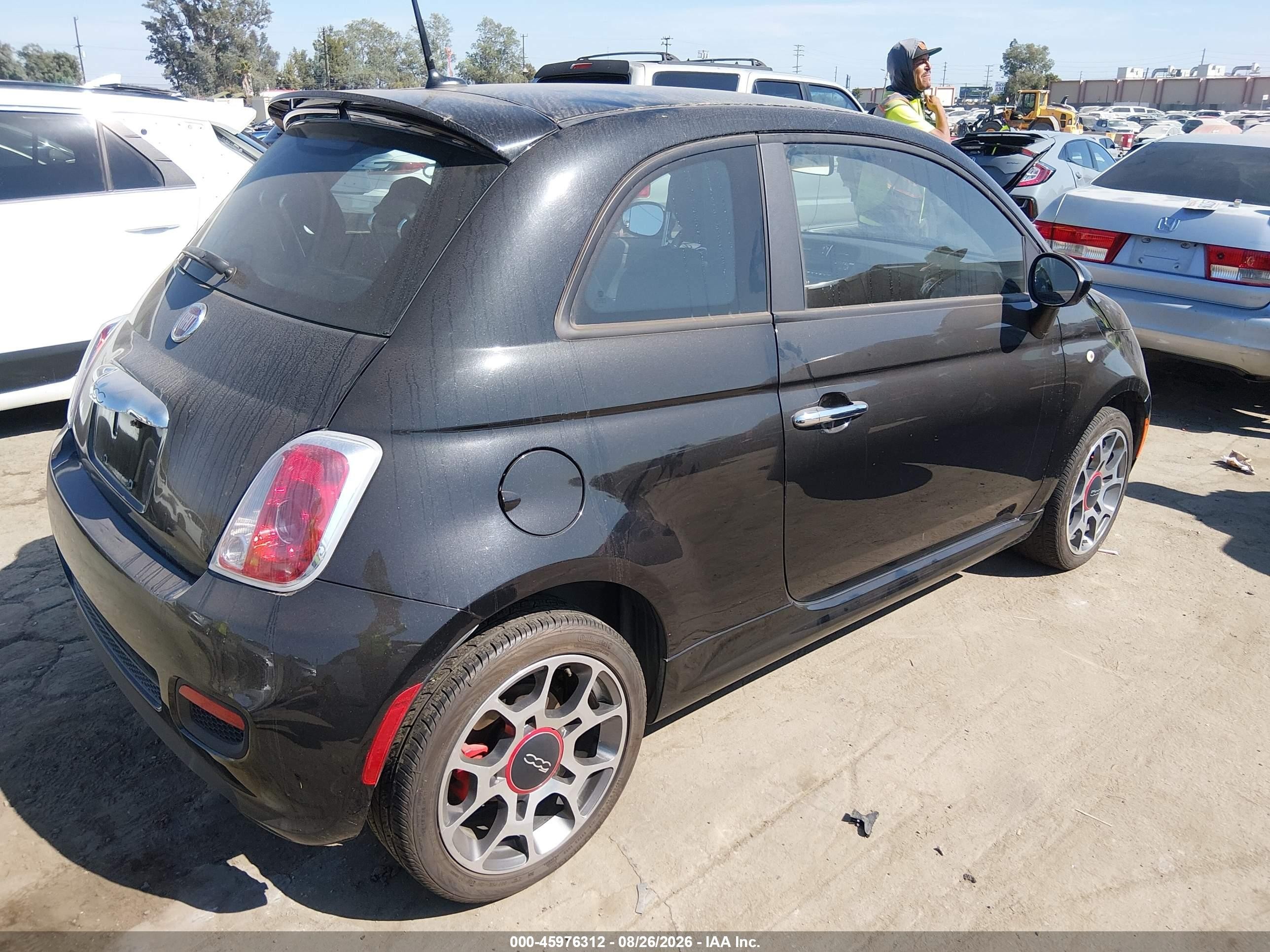 2012 Fiat 500 Sport Black vin: 3C3CFFBRXCT140546