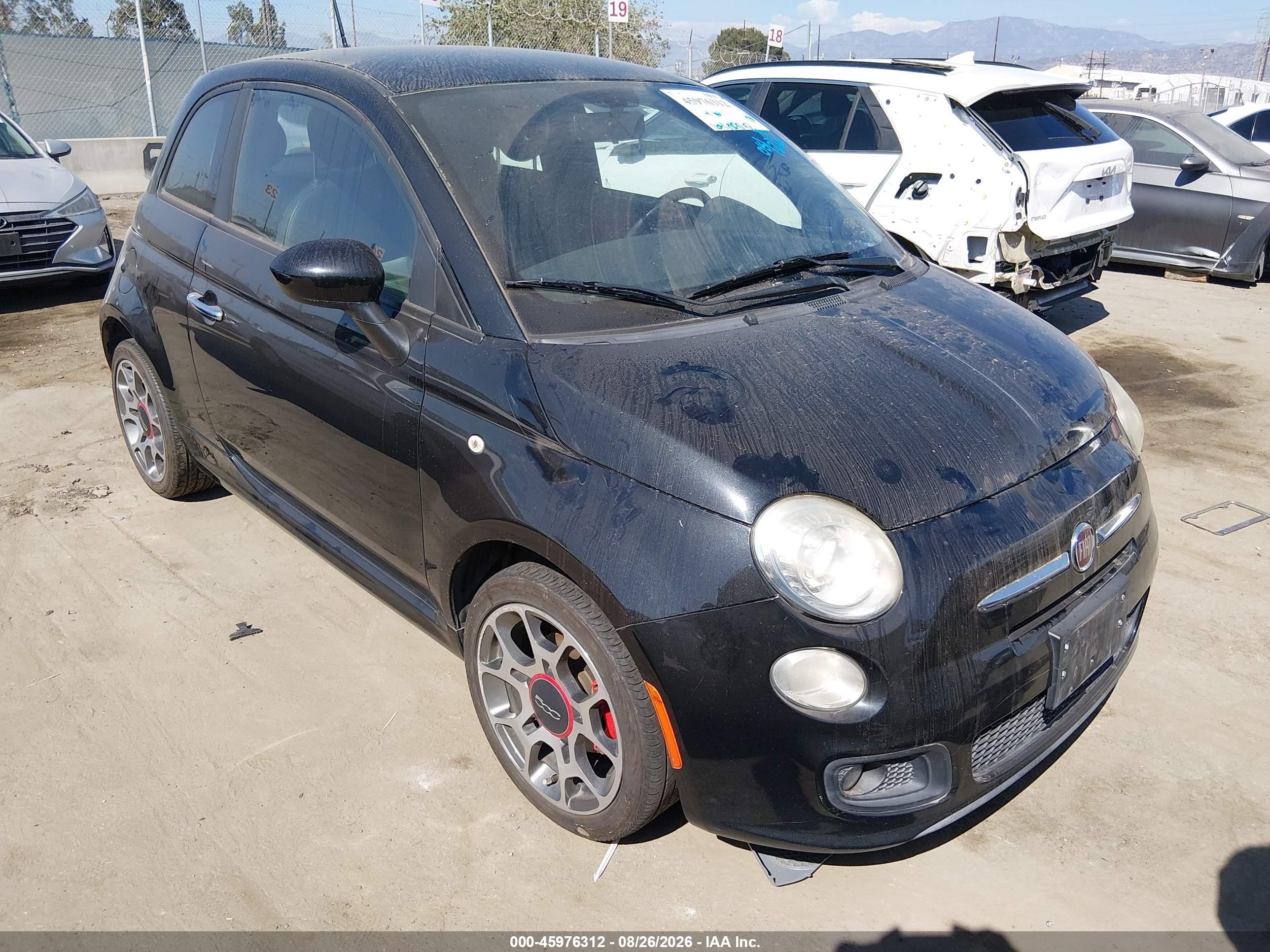 2012 Fiat 500 Sport Черный vin: 3C3CFFBRXCT140546