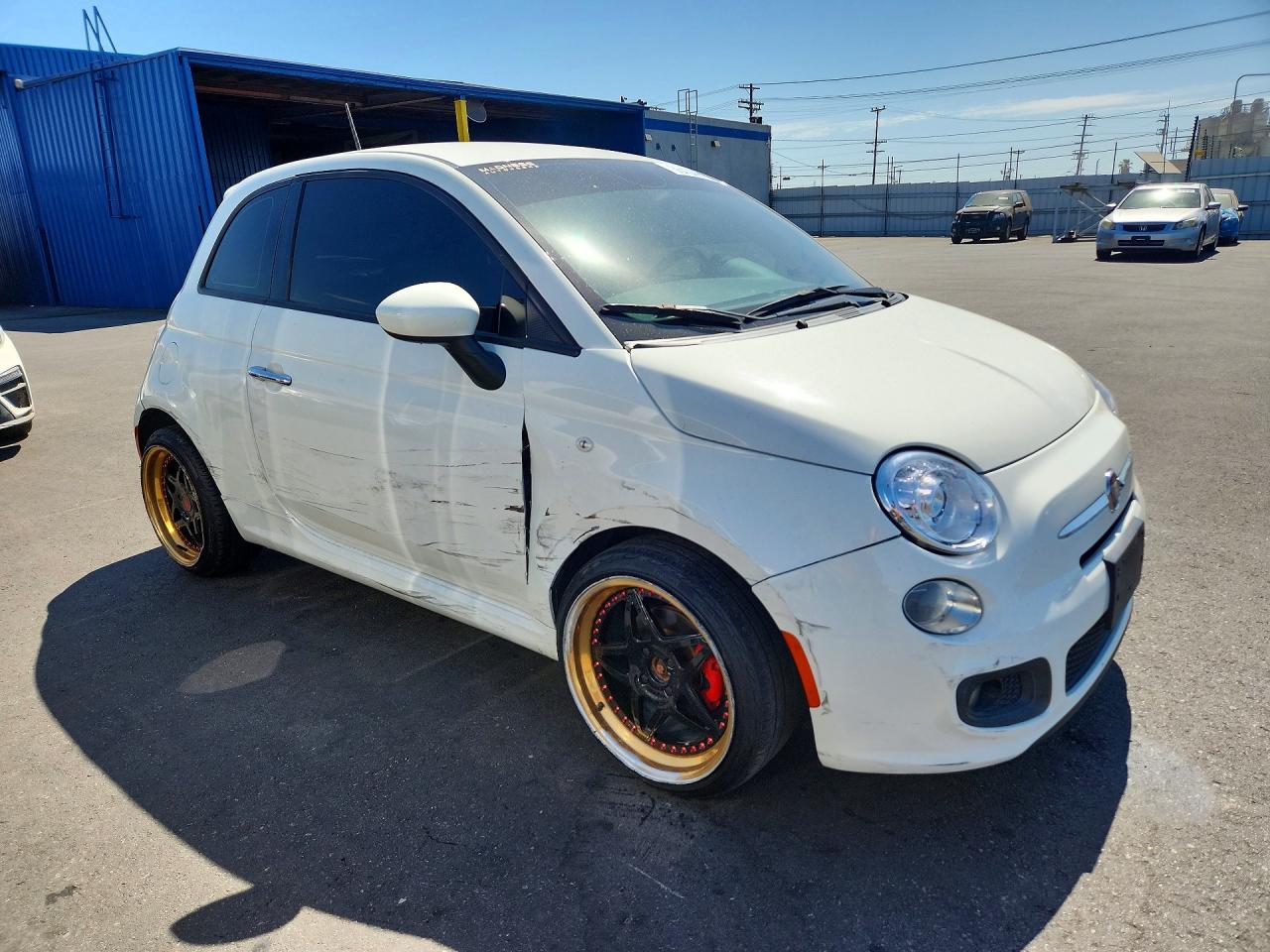 2015 Fiat 500 Sport White vin: 3C3CFFBRXFT638525