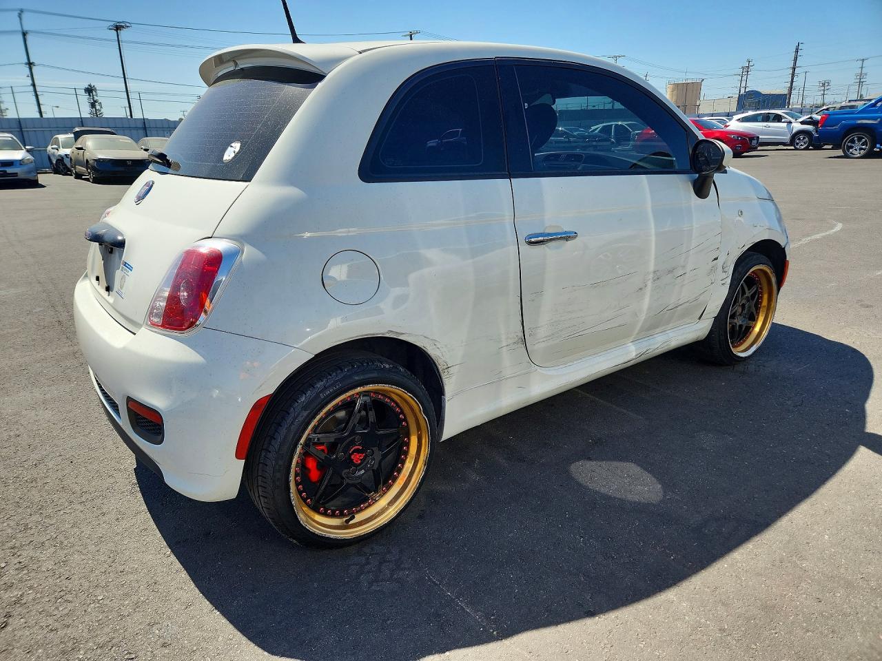 2015 Fiat 500 Sport White vin: 3C3CFFBRXFT638525
