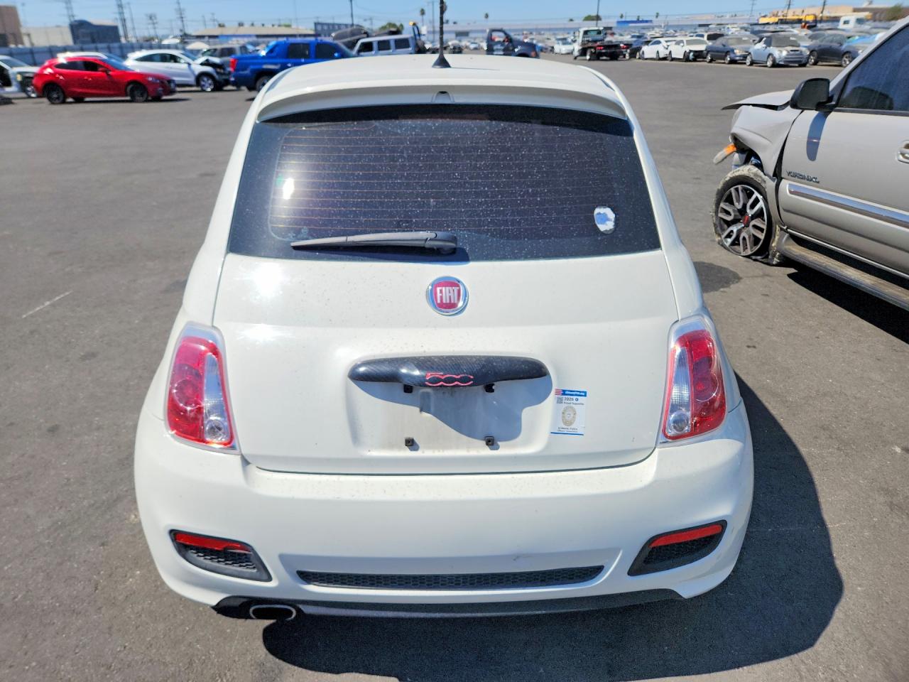 2015 Fiat 500 Sport White vin: 3C3CFFBRXFT638525