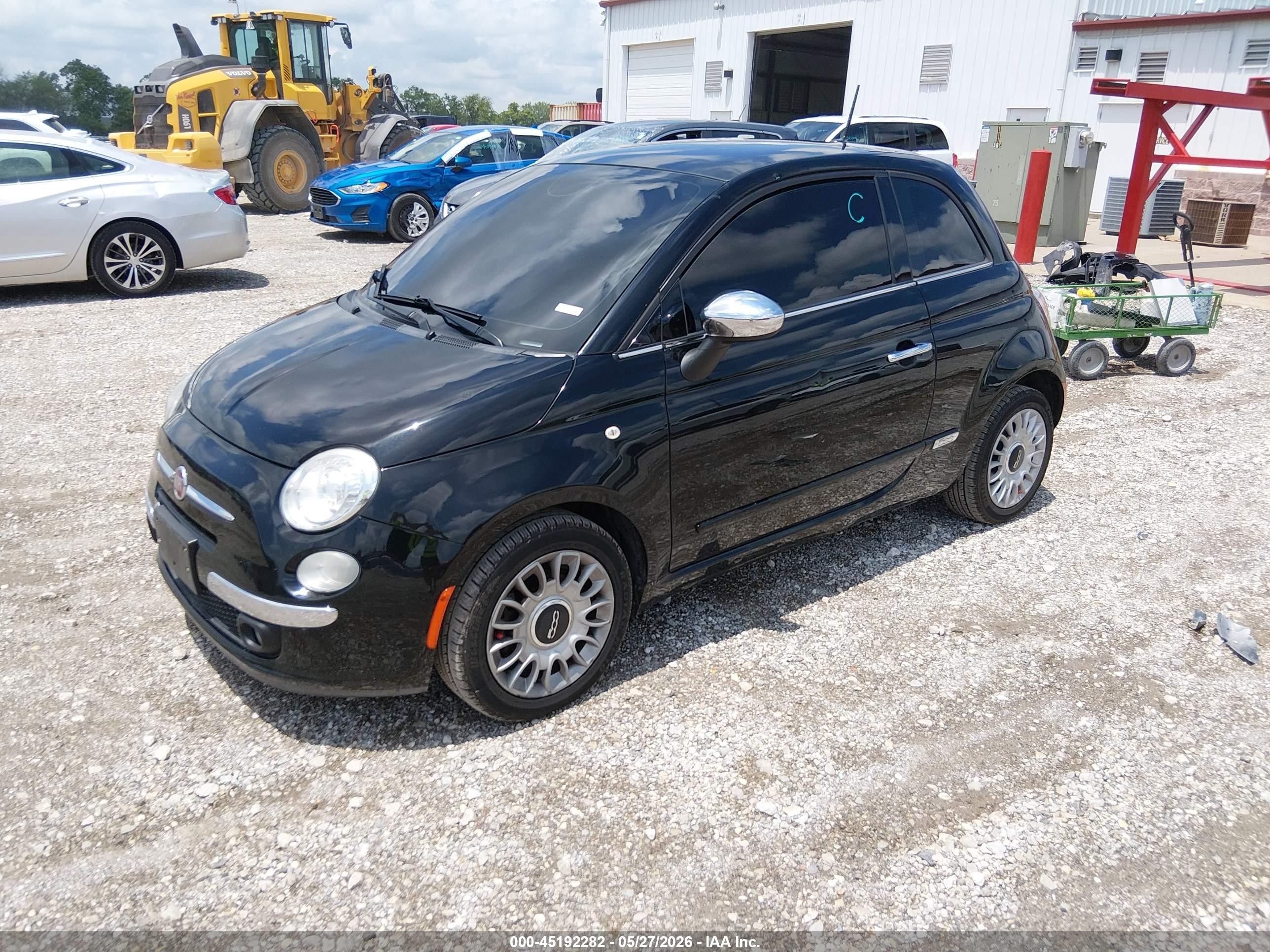 2015 Fiat 500 Lounge Black vin: 3C3CFFCR2FT753764