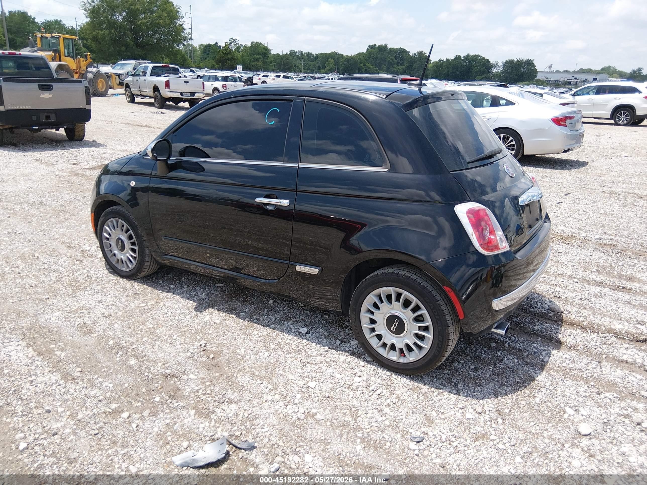 2015 Fiat 500 Lounge Black vin: 3C3CFFCR2FT753764