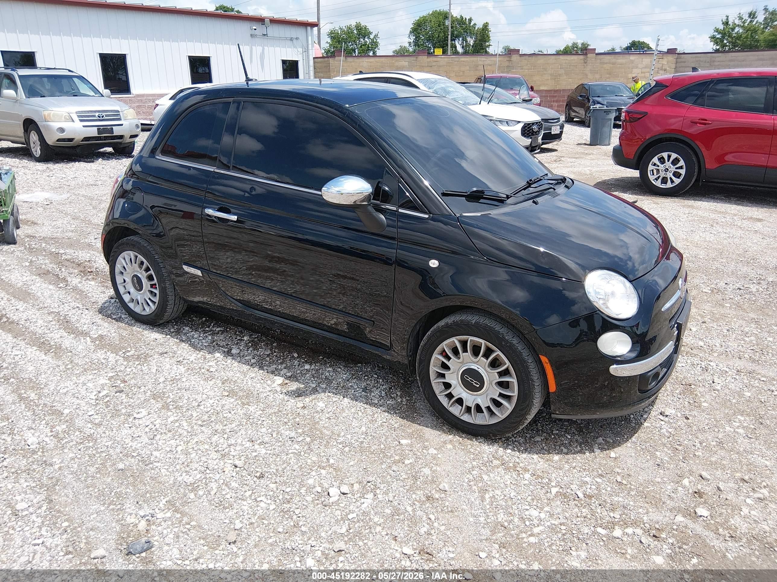 2015 Fiat 500 Lounge Black vin: 3C3CFFCR2FT753764