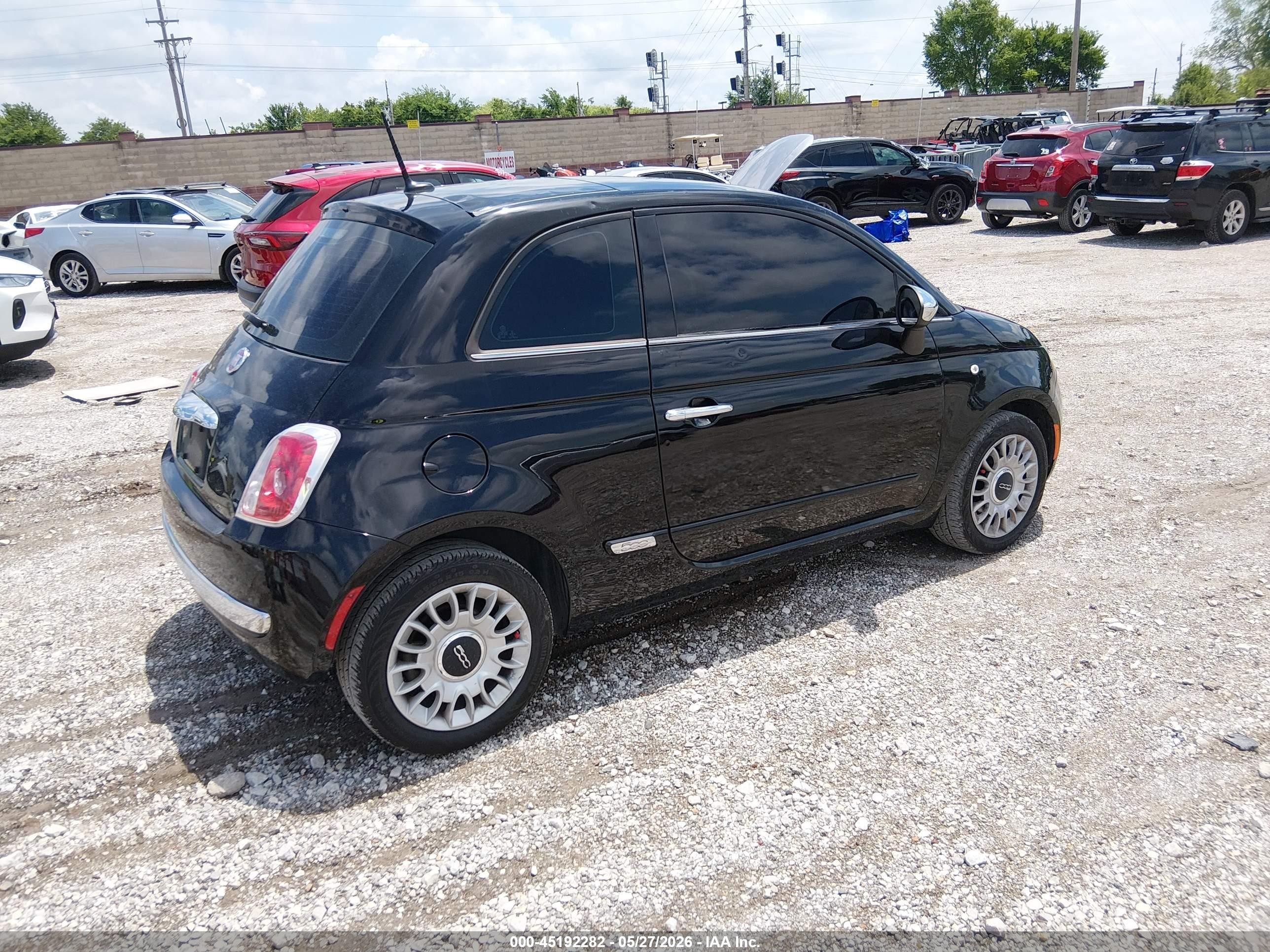 2015 Fiat 500 Lounge Black vin: 3C3CFFCR2FT753764