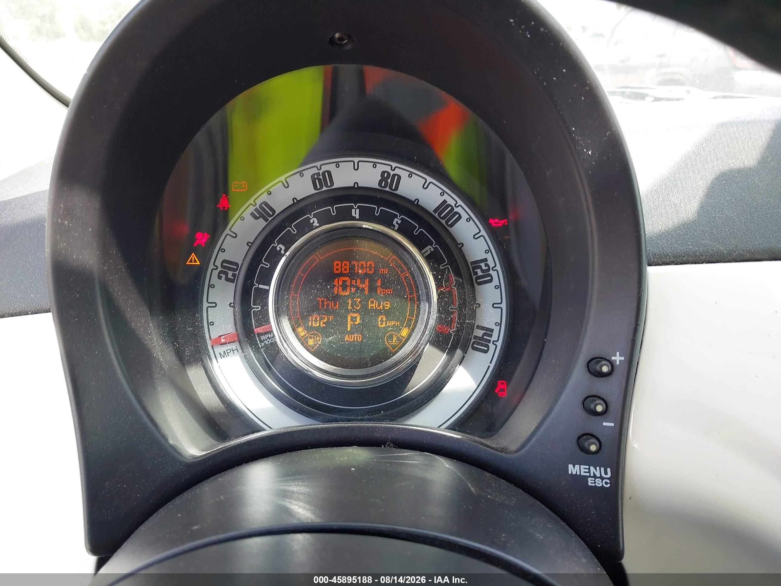 2012 Fiat 500 Lounge Белый vin: 3C3CFFCR3CT105331