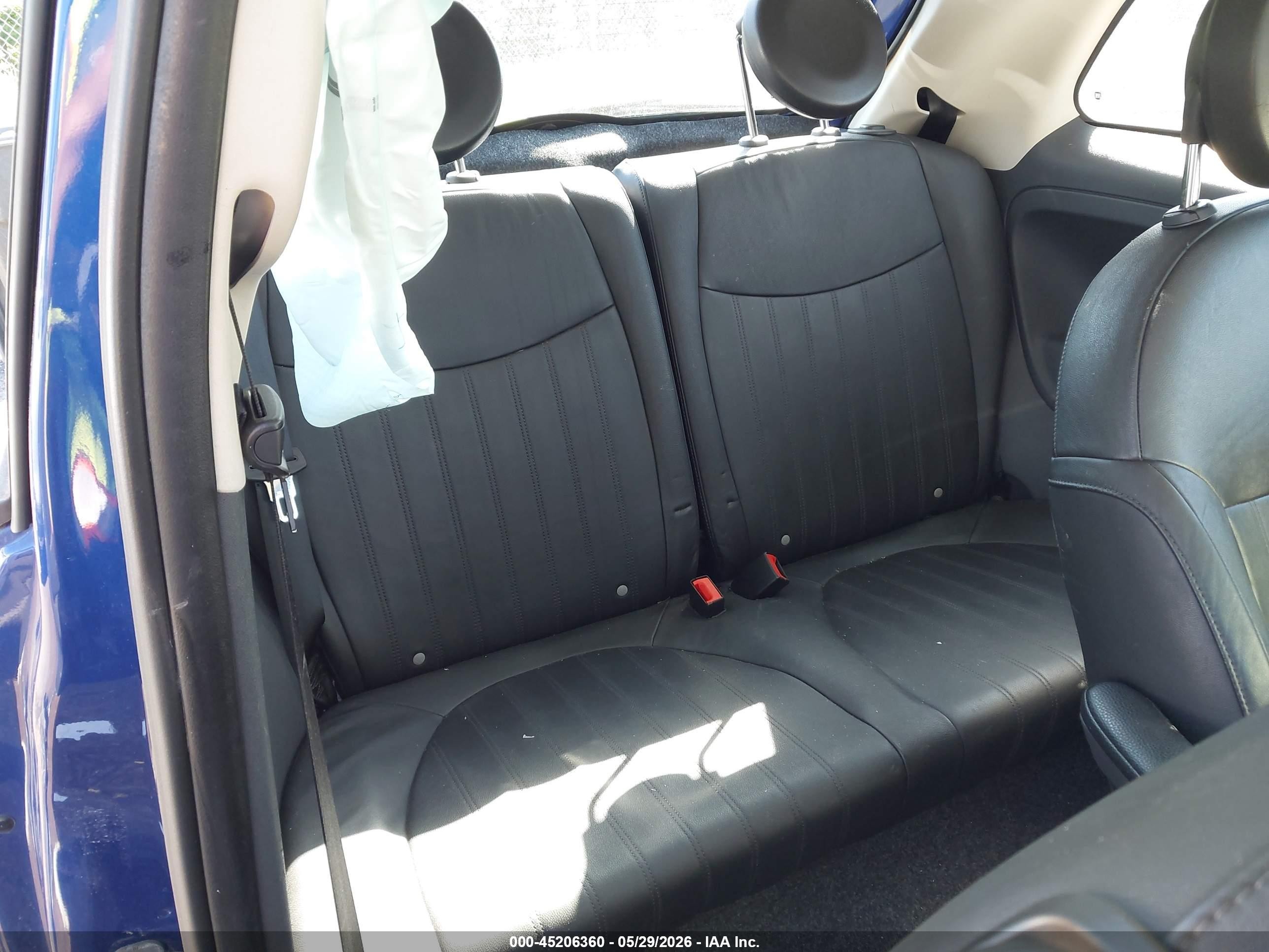 2012 Fiat 500 Lounge Blue vin: 3C3CFFCR3CT212492