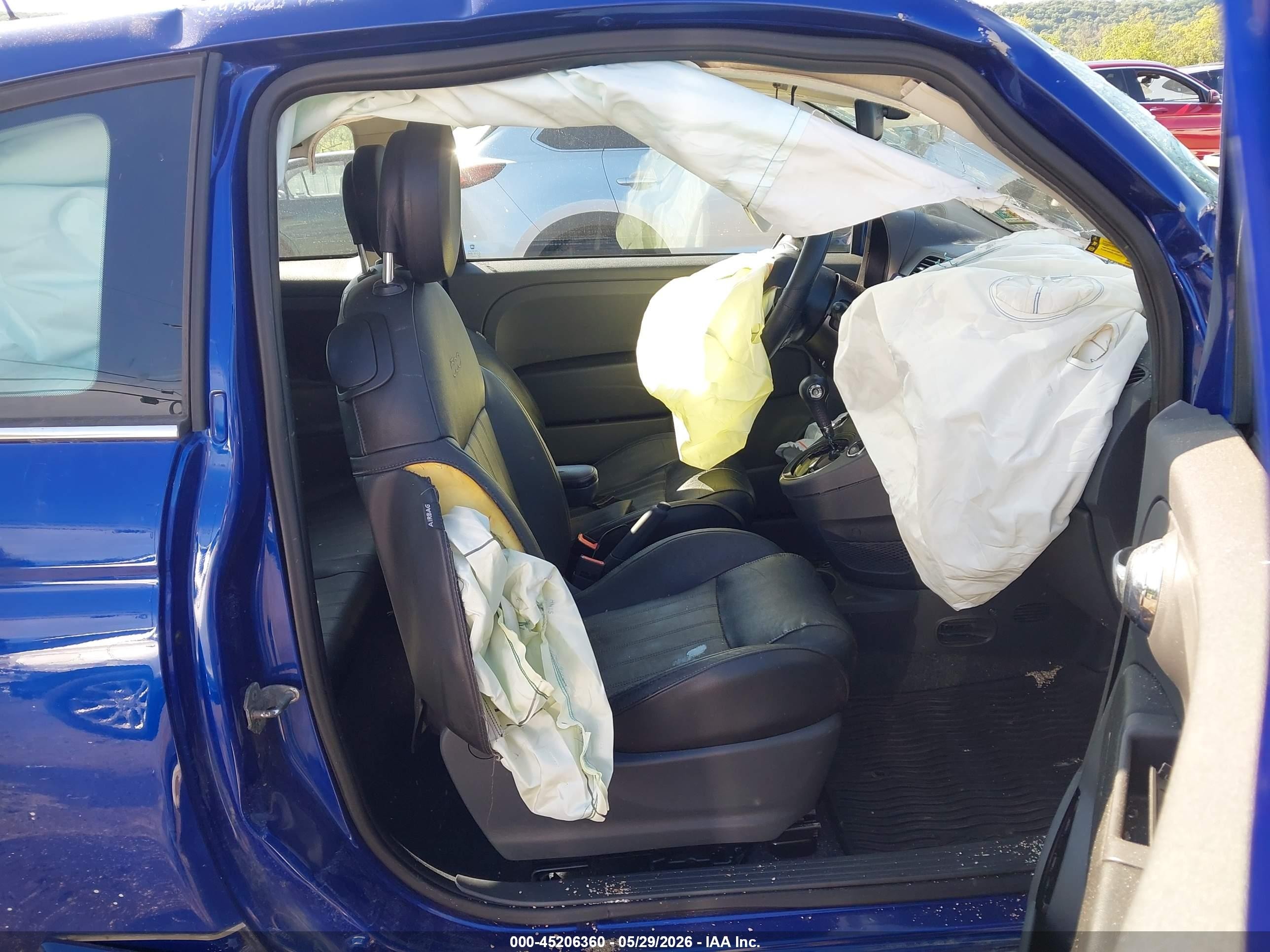 2012 Fiat 500 Lounge Blue vin: 3C3CFFCR3CT212492