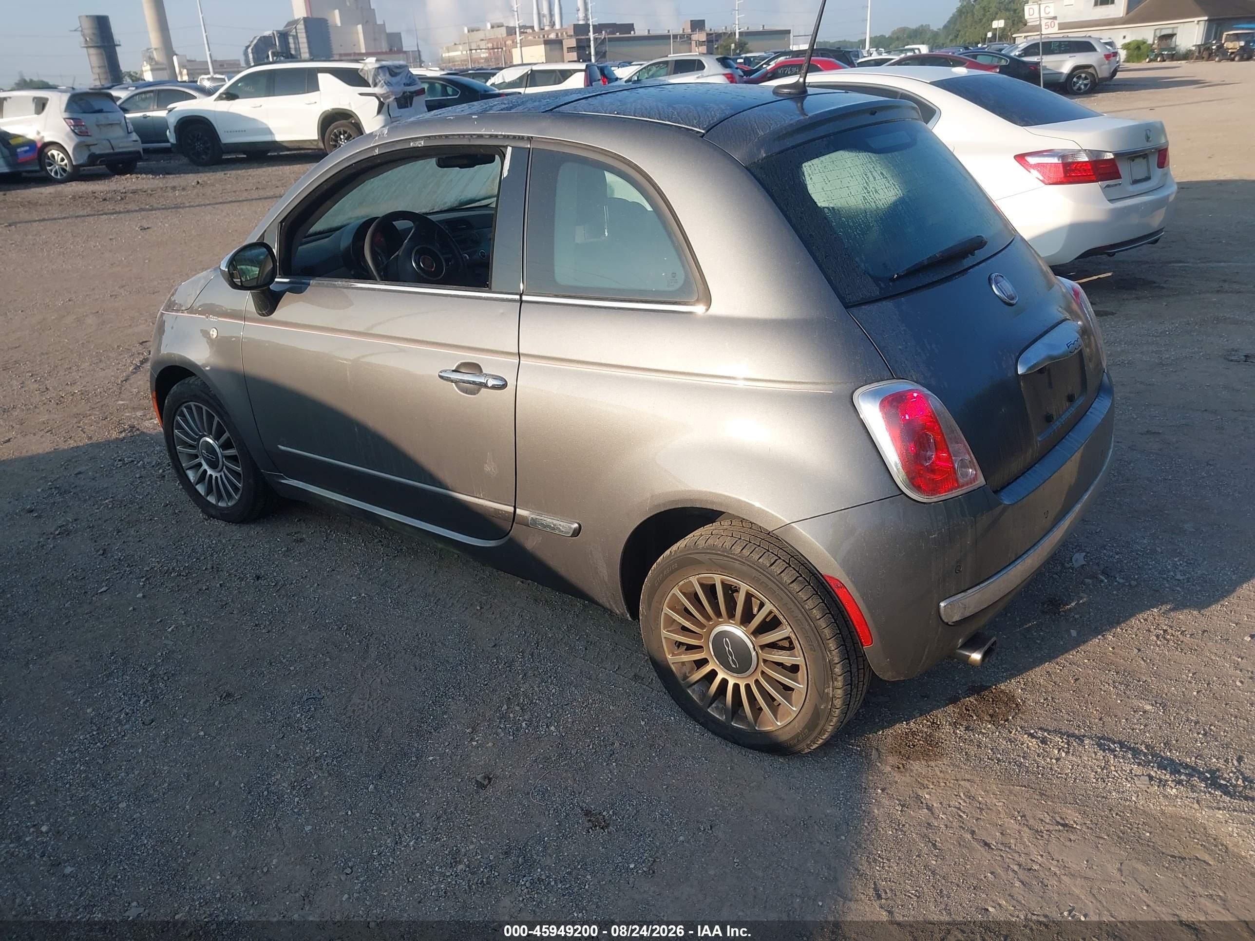 2012 Fiat 500 Lounge Gray vin: 3C3CFFCR4CT366208