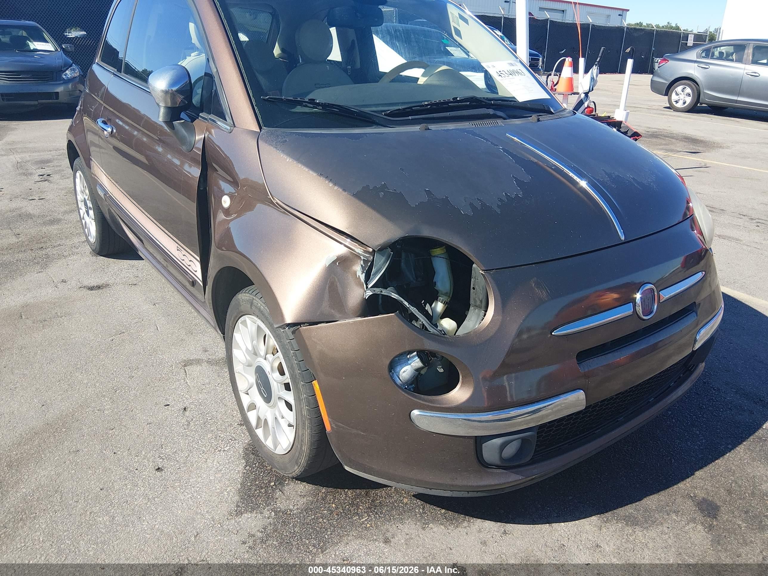 2013 Fiat 500 Lounge Brown vin: 3C3CFFCR4DT681947