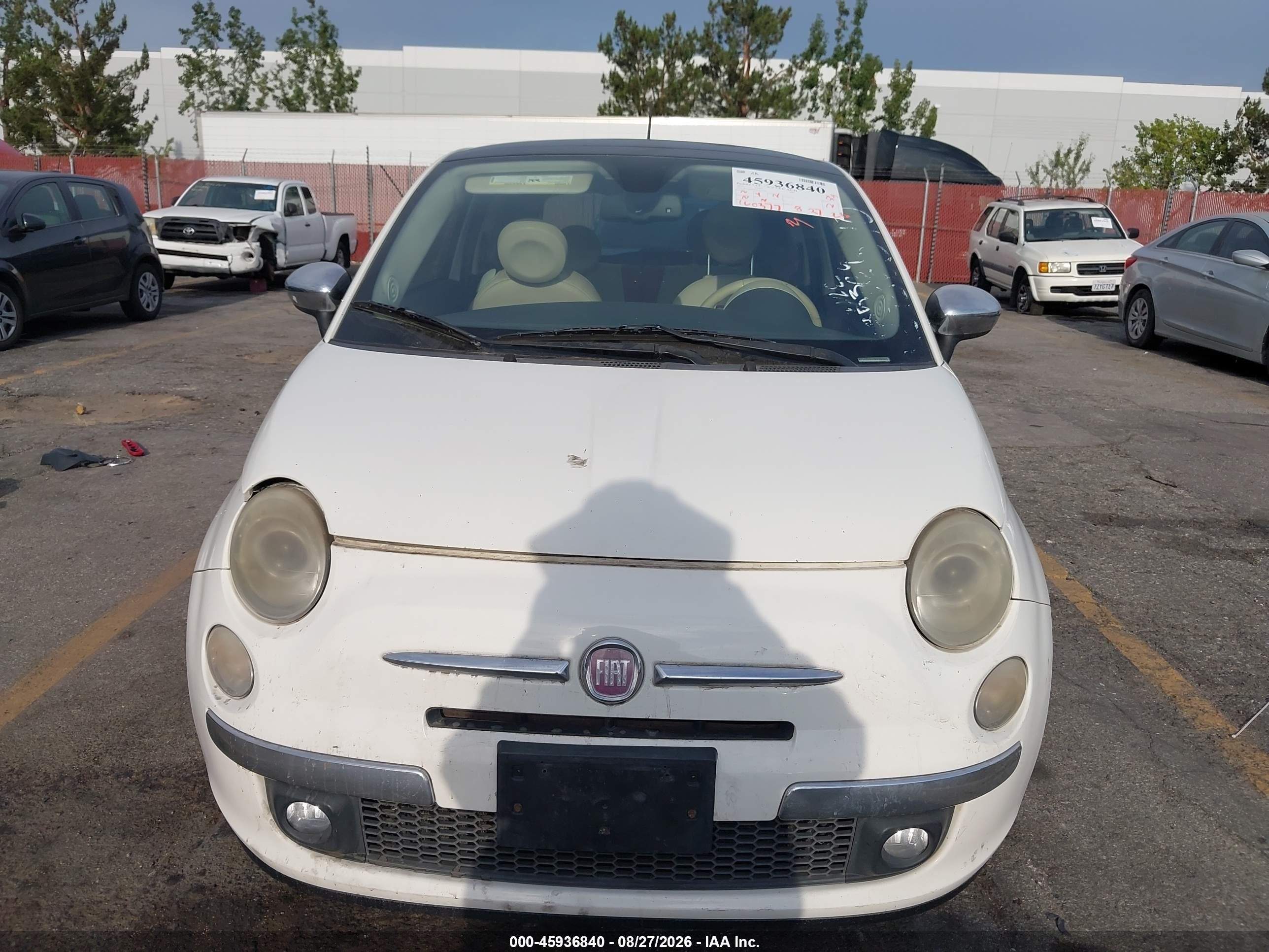 2013 Fiat 500 Lounge Белый vin: 3C3CFFCR5DT515369
