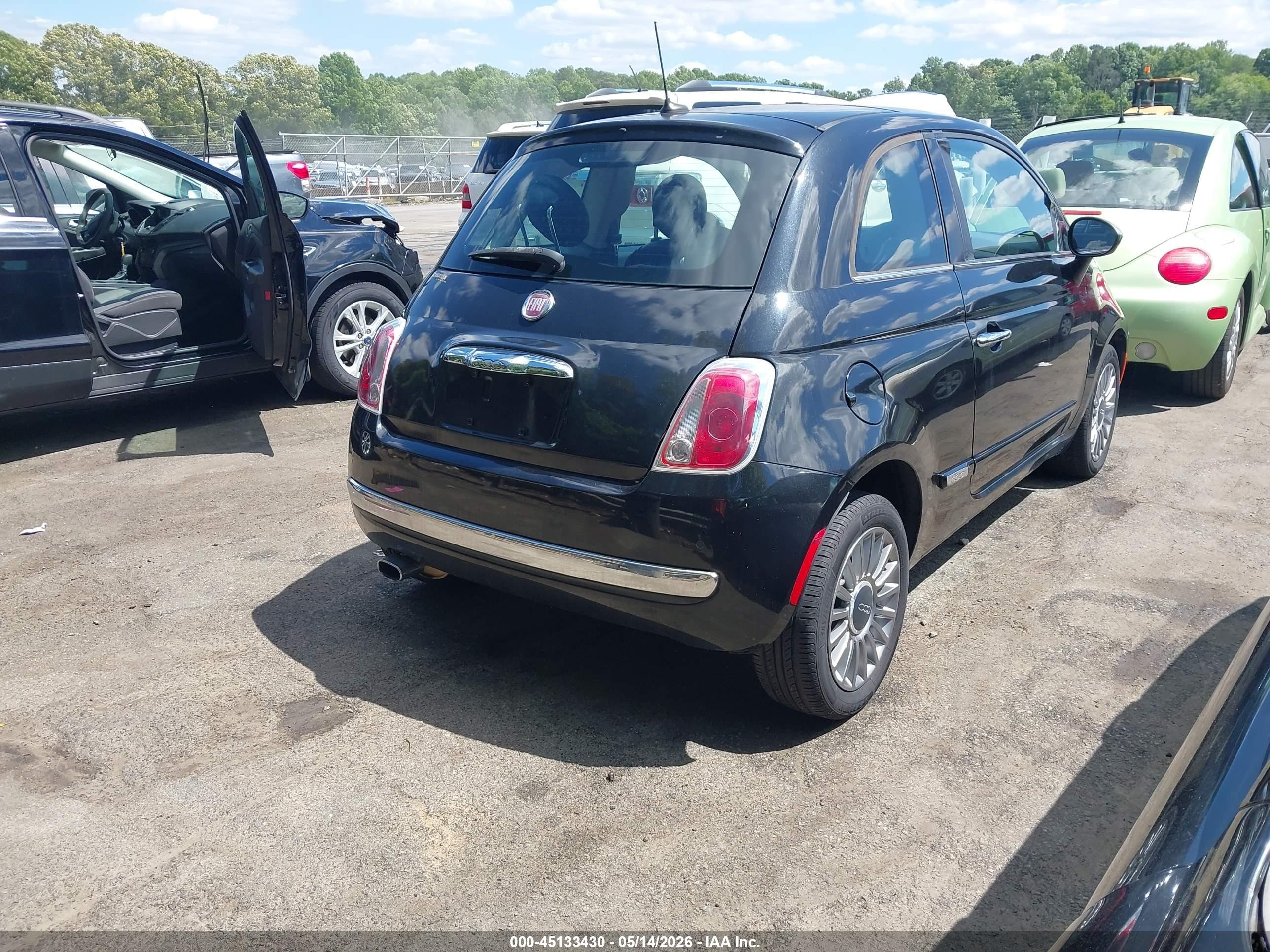 2013 Fiat 500 Lounge Черный vin: 3C3CFFCR5DT573885