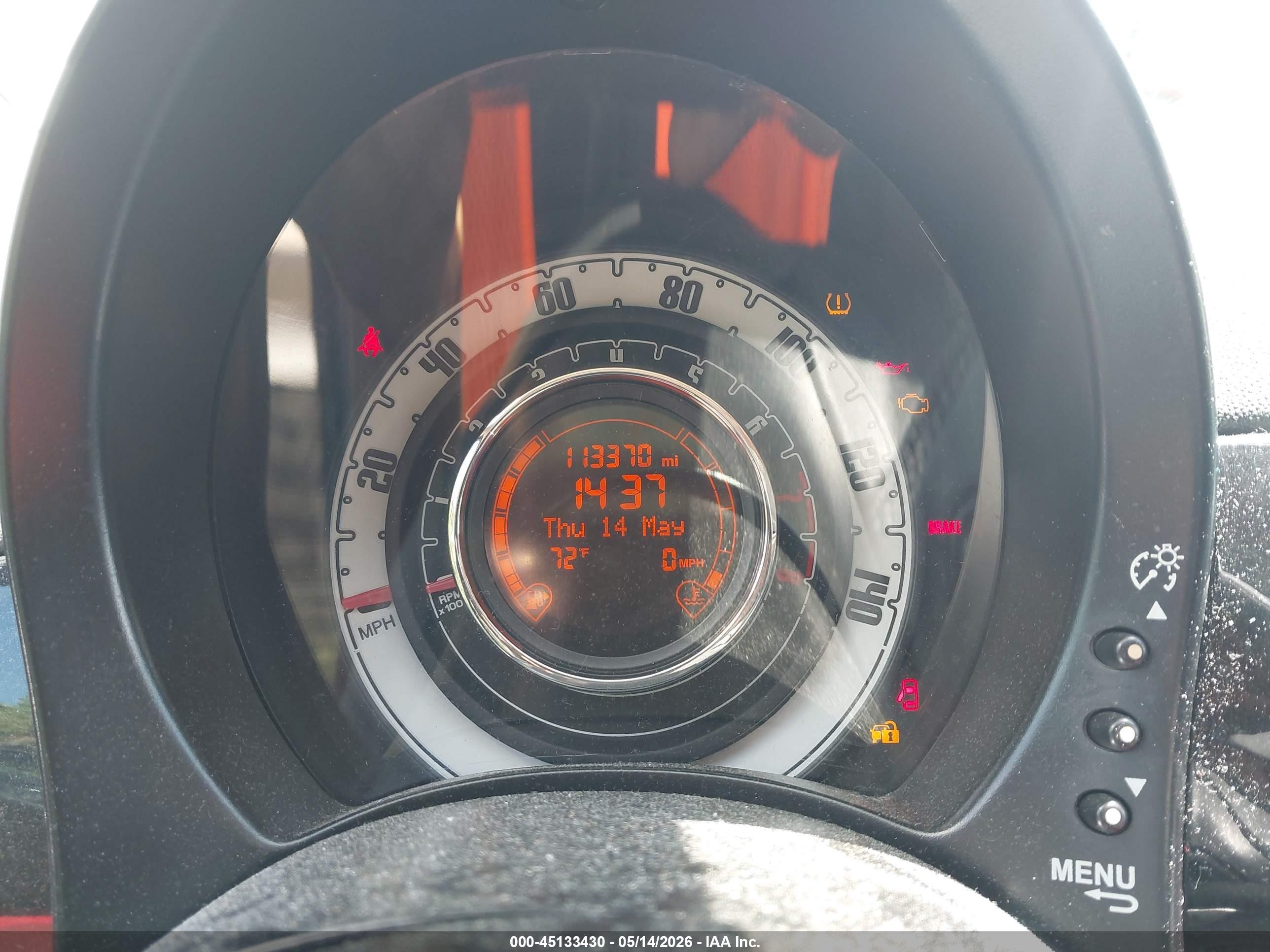 2013 Fiat 500 Lounge Черный vin: 3C3CFFCR5DT573885