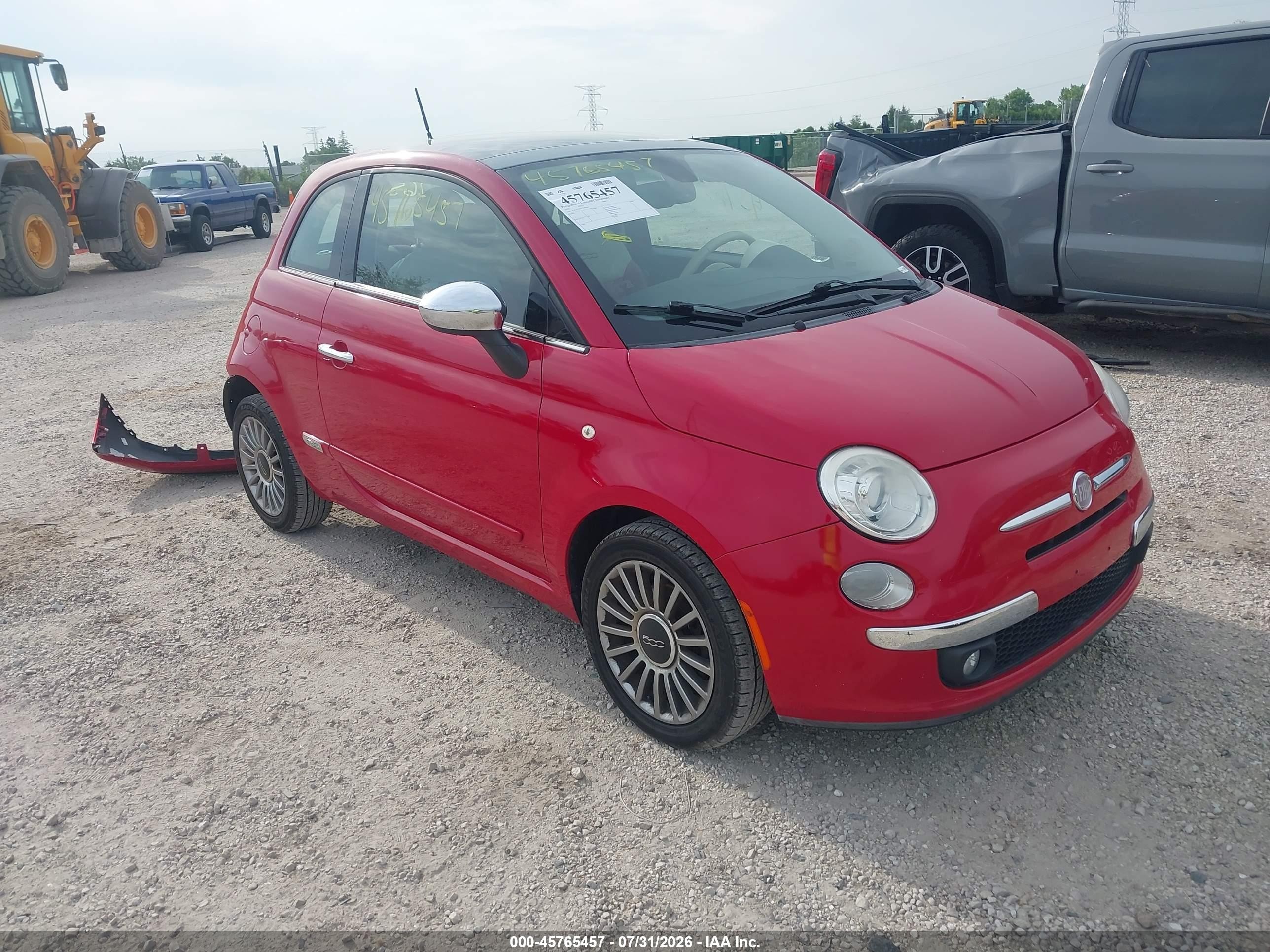 2012 Fiat 500 Lounge Красный vin: 3C3CFFCR6CT383902