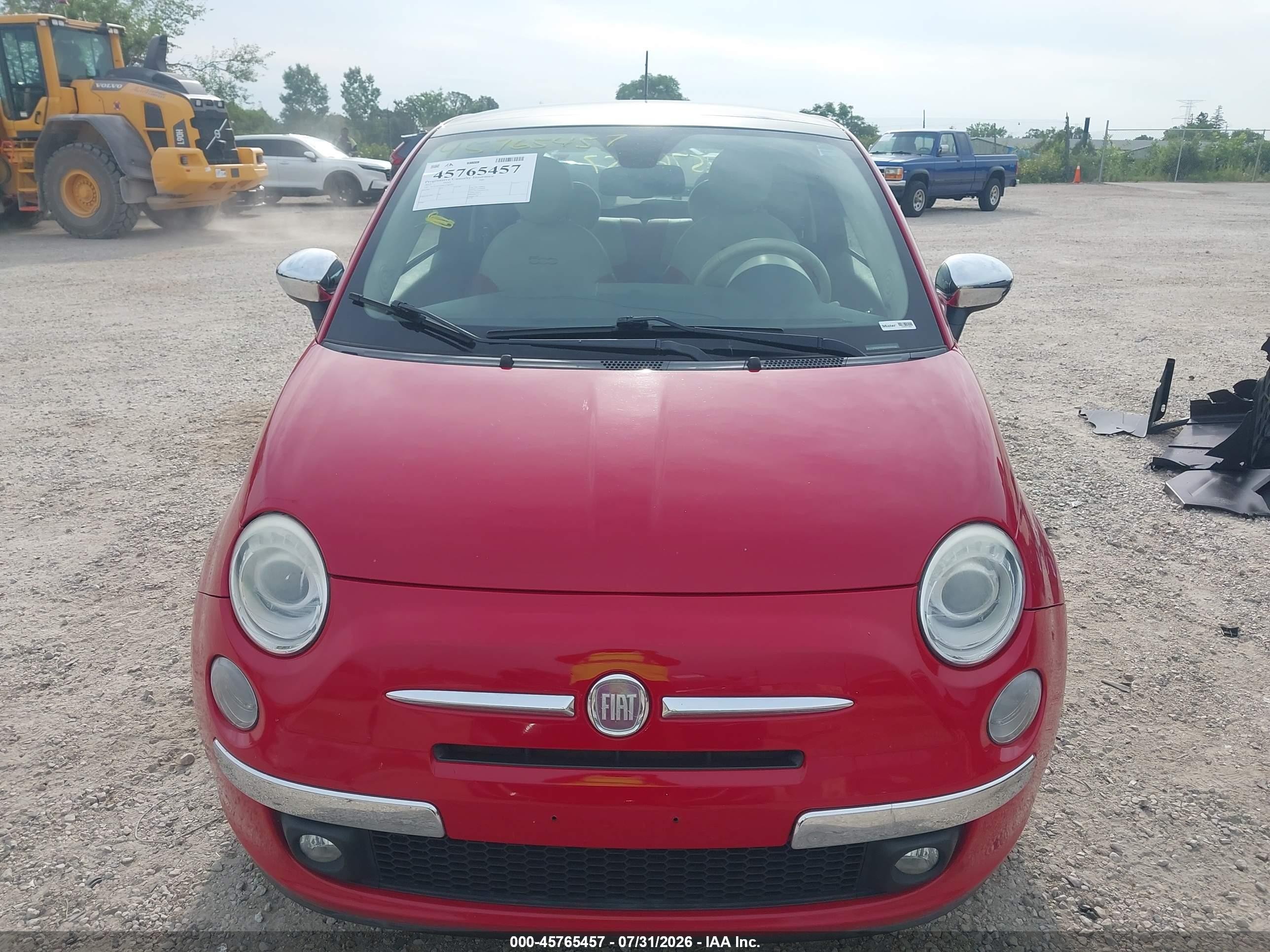 2012 Fiat 500 Lounge Red vin: 3C3CFFCR6CT383902