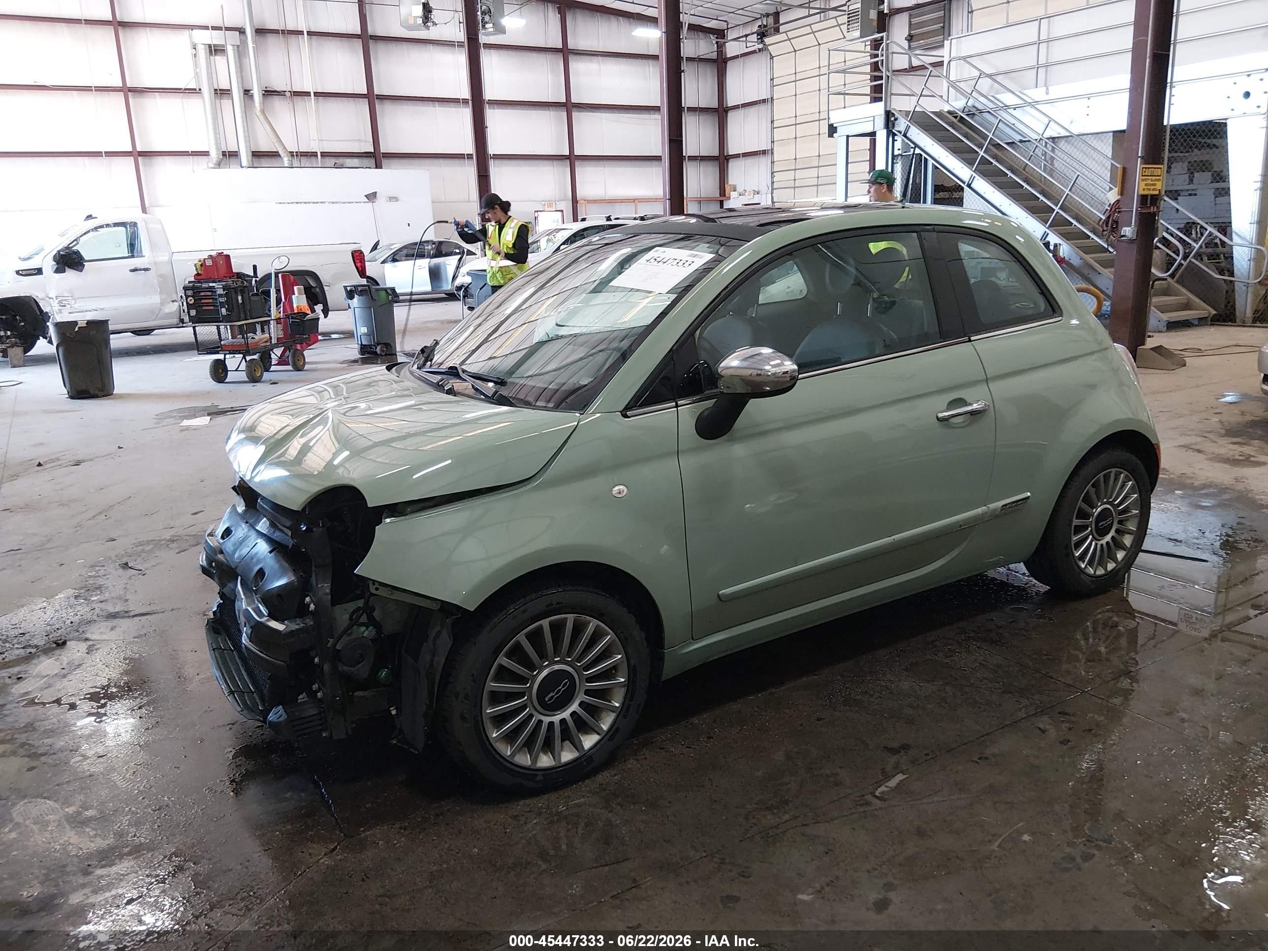 2015 Fiat 500 Lounge Green vin: 3C3CFFCR6FT710237