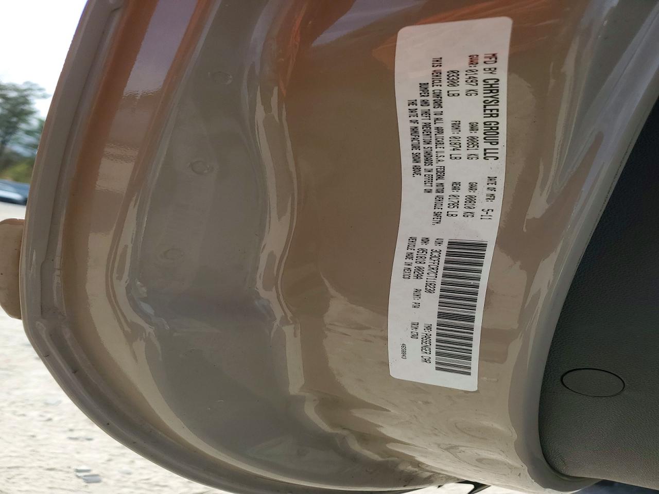 2012 Fiat 500 Lounge Beige vin: 3C3CFFCR7CT118230
