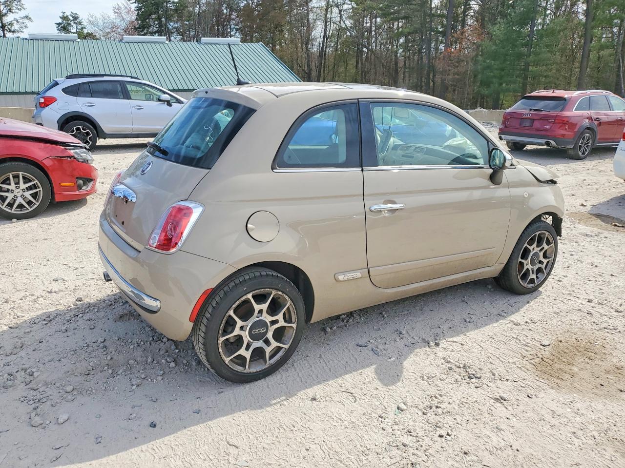 2012 Fiat 500 Lounge Beige vin: 3C3CFFCR7CT118230
