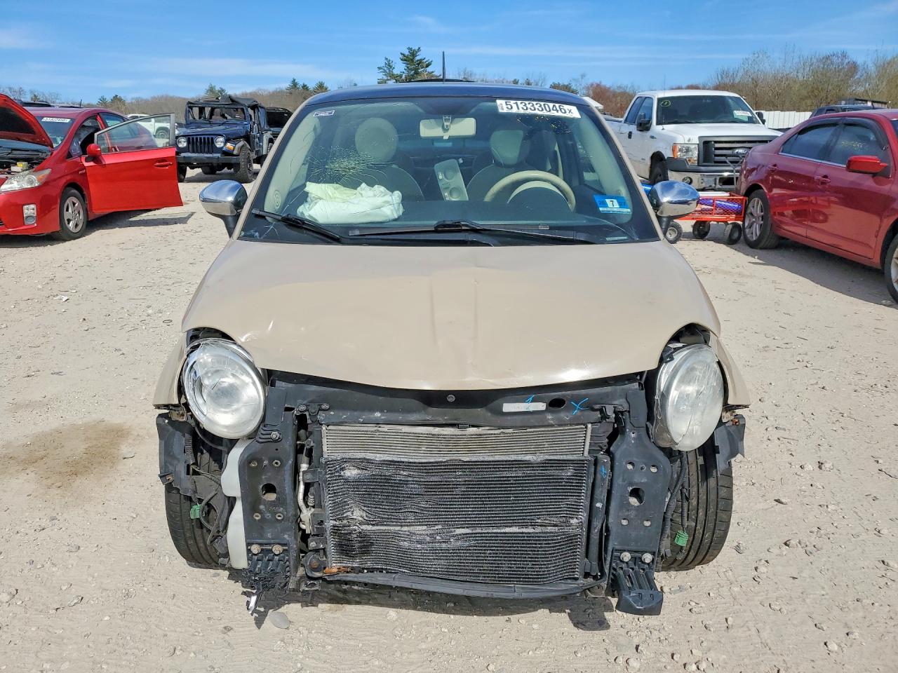 2012 Fiat 500 Lounge Beige vin: 3C3CFFCR7CT118230