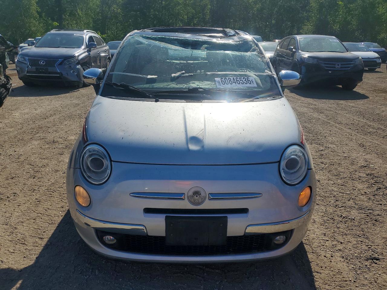 2013 Fiat 500 Lounge Silver vin: 3C3CFFCR7DT553833