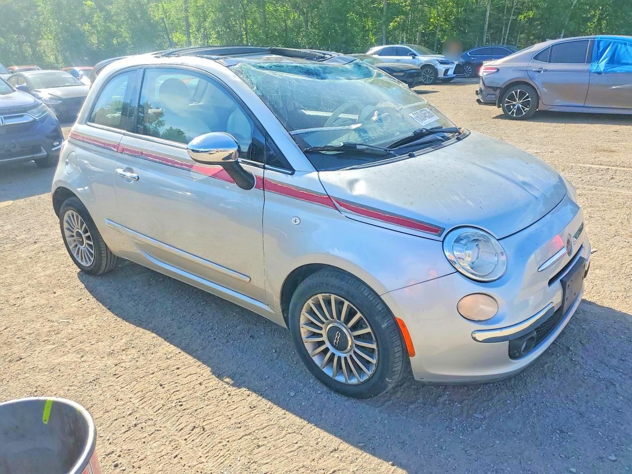 2013 Fiat 500 Lounge Silver vin: 3C3CFFCR7DT553833