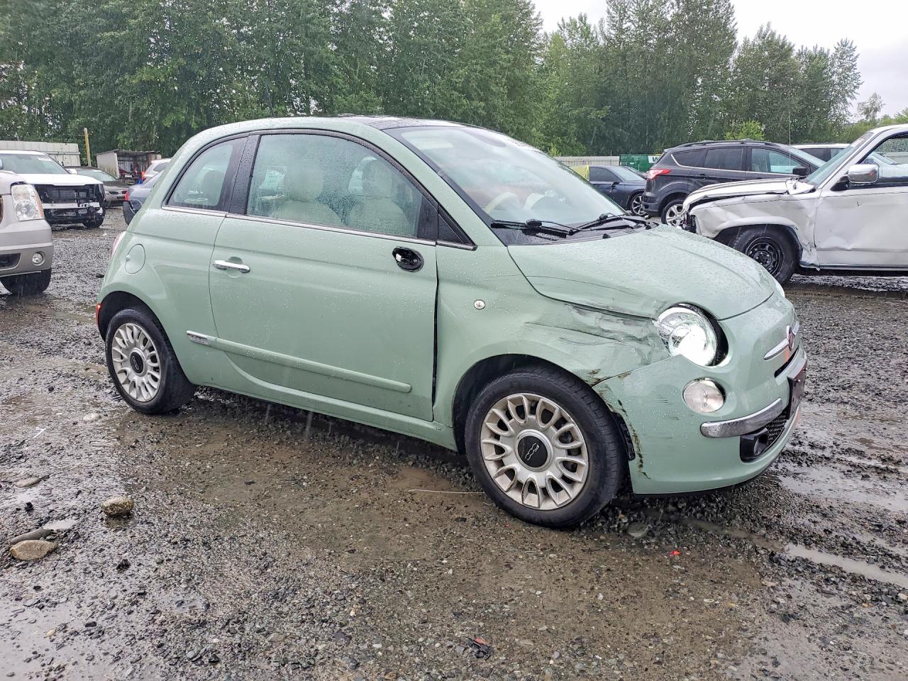 2014 Fiat 500 Lounge Green vin: 3C3CFFCR7ET285111