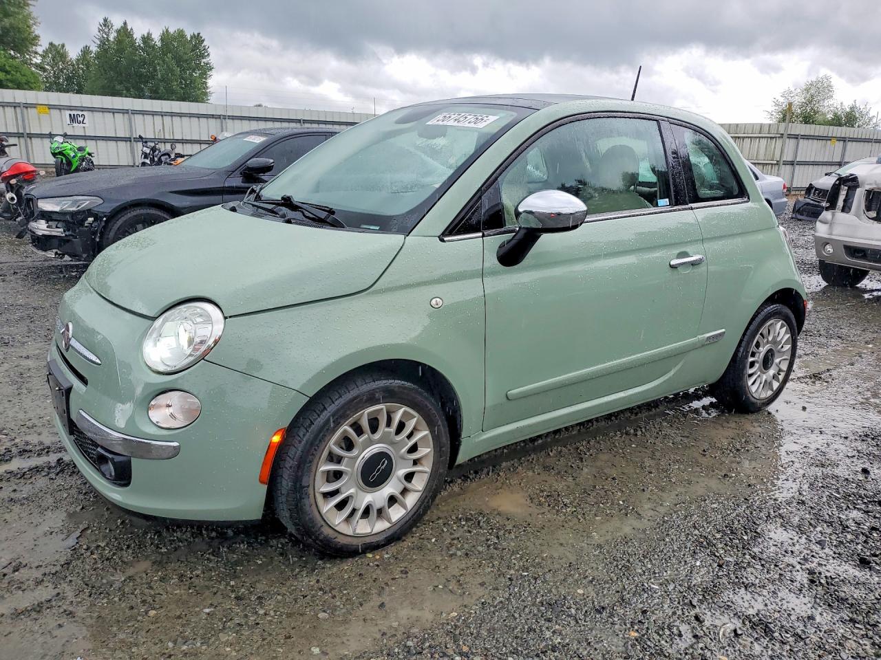 2014 Fiat 500 Lounge Green vin: 3C3CFFCR7ET285111