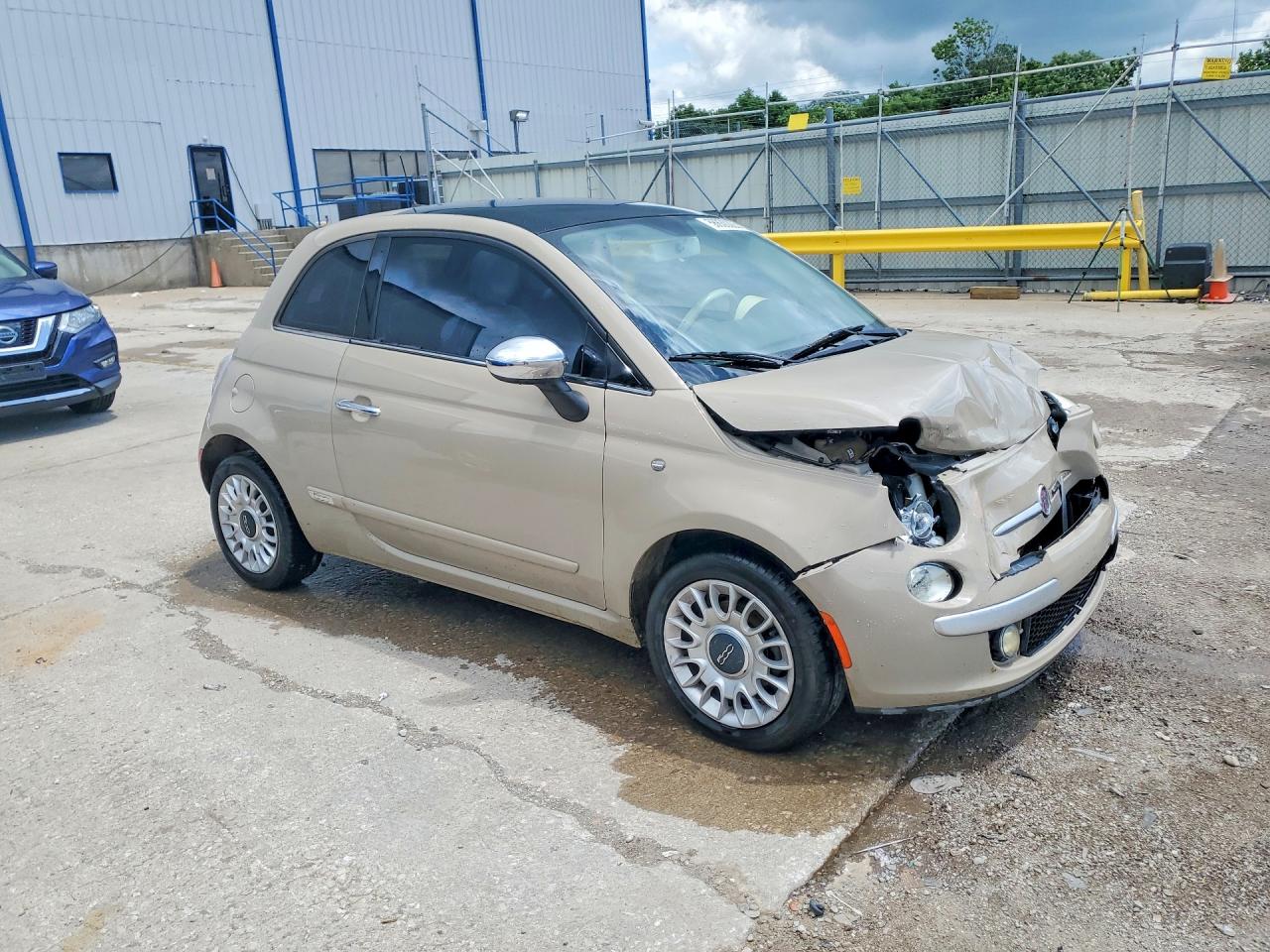 2012 Fiat 500 Lounge Tan vin: 3C3CFFCR8CT106362