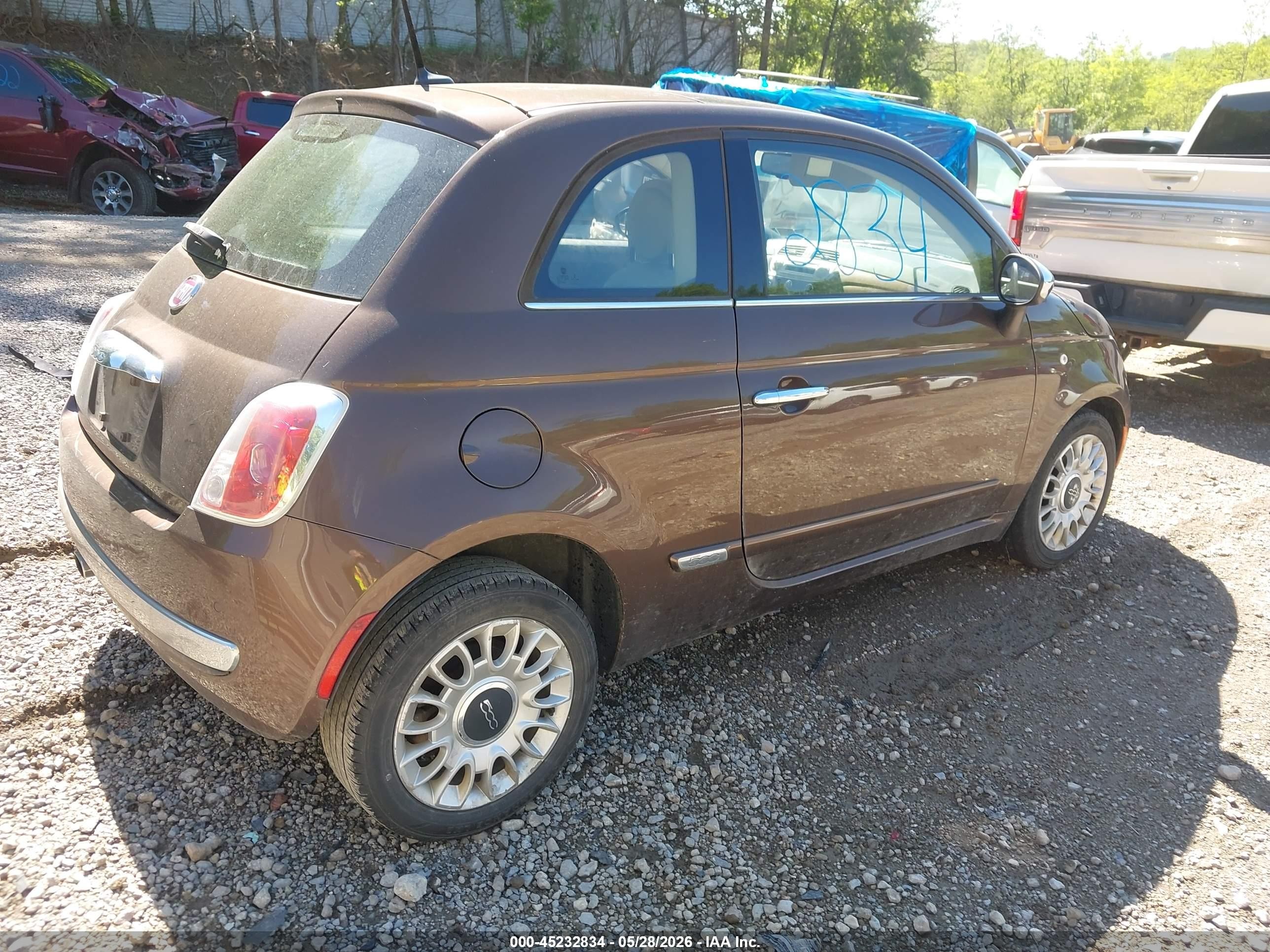 2014 Fiat 500 Lounge Brown vin: 3C3CFFCR9ET168114