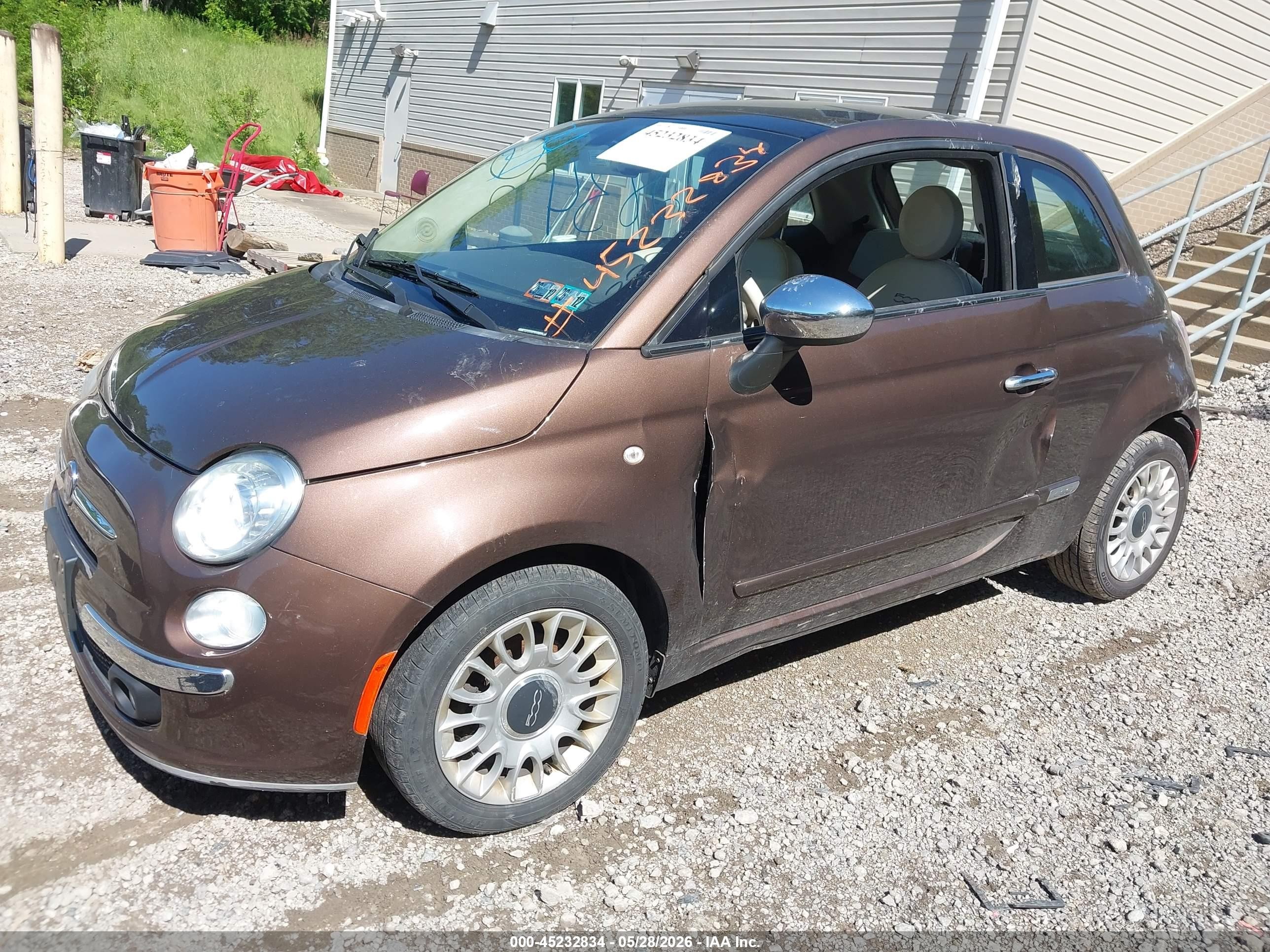 2014 Fiat 500 Lounge Brown vin: 3C3CFFCR9ET168114