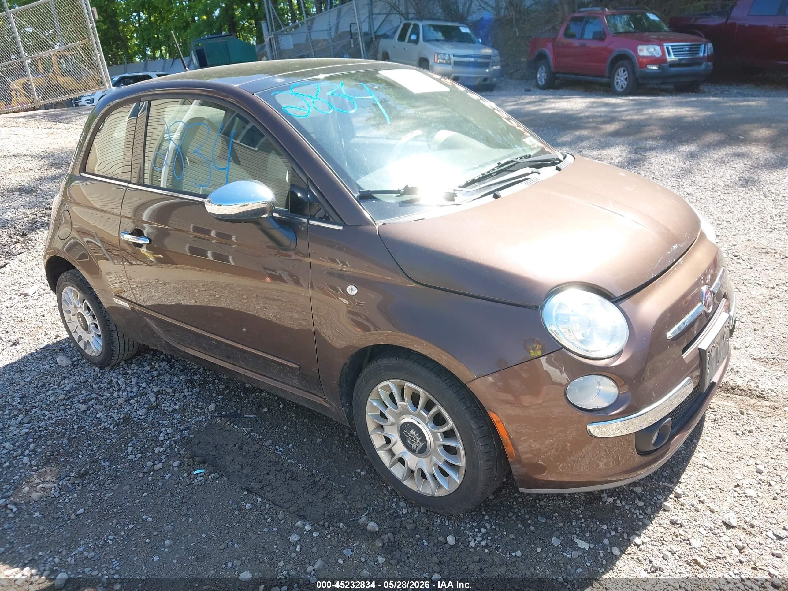 2014 Fiat 500 Lounge Brown vin: 3C3CFFCR9ET168114